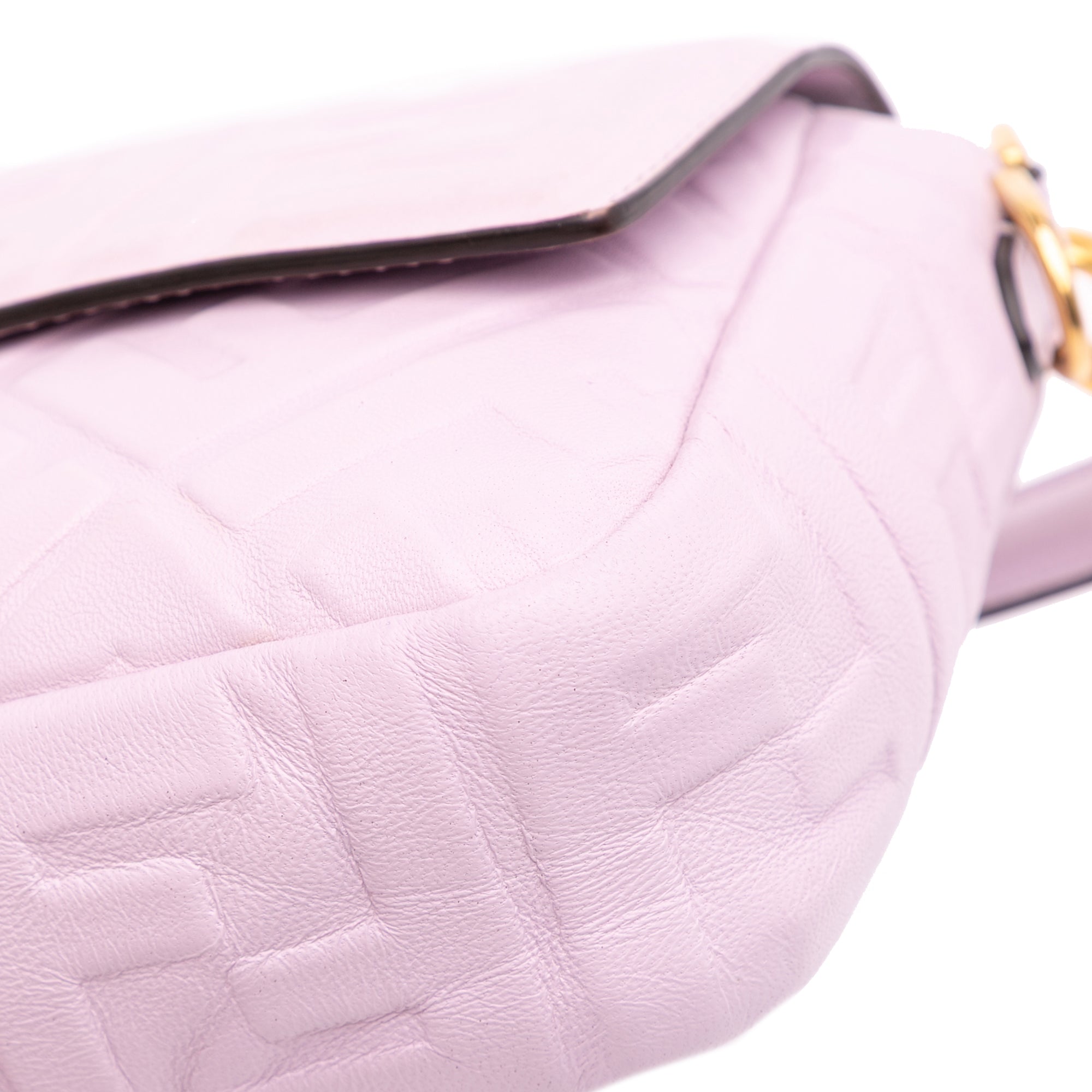 Fendi Medium Leather Embossed FF Baguette Satchel - image 11
