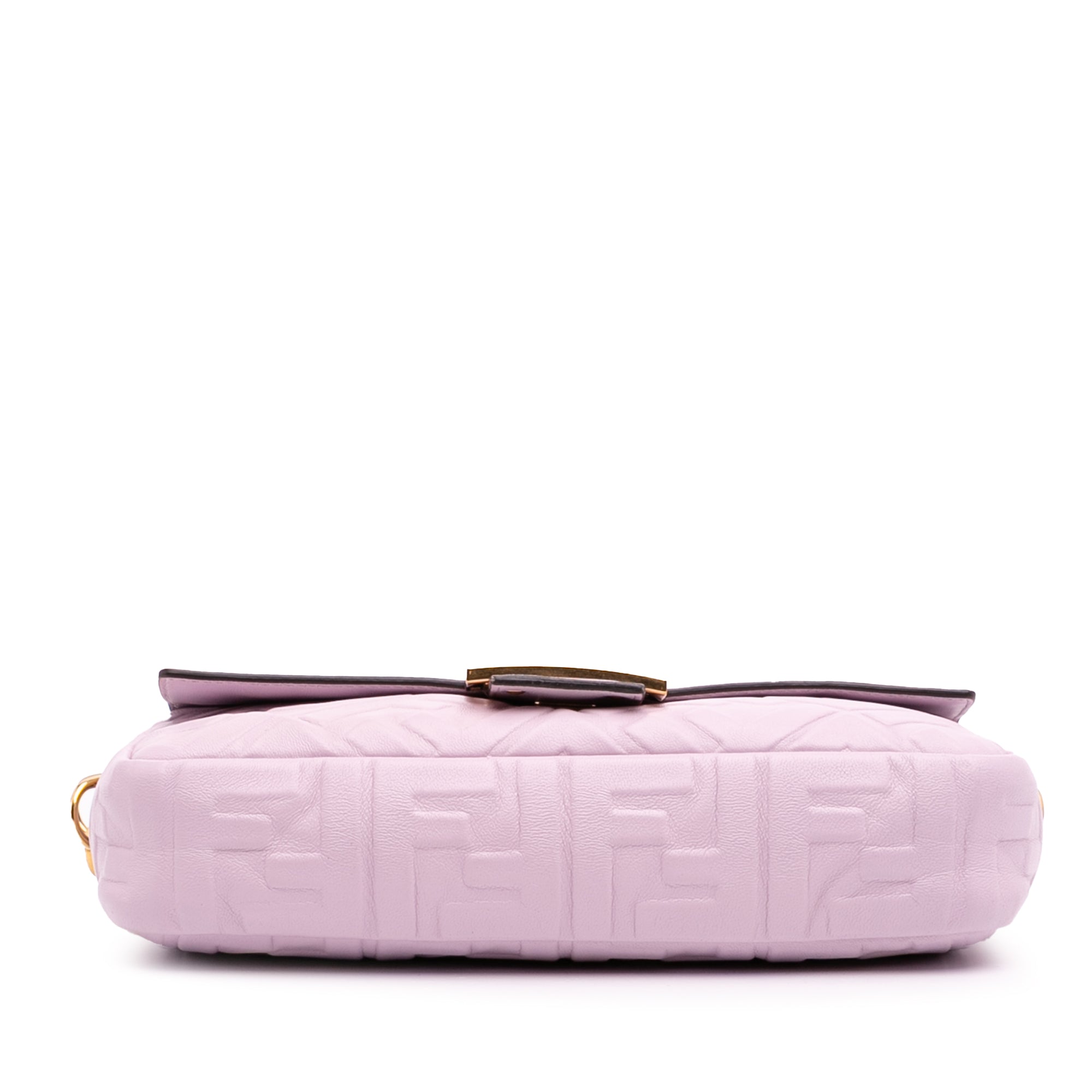 Fendi Medium Leather Embossed FF Baguette Satchel - image 3