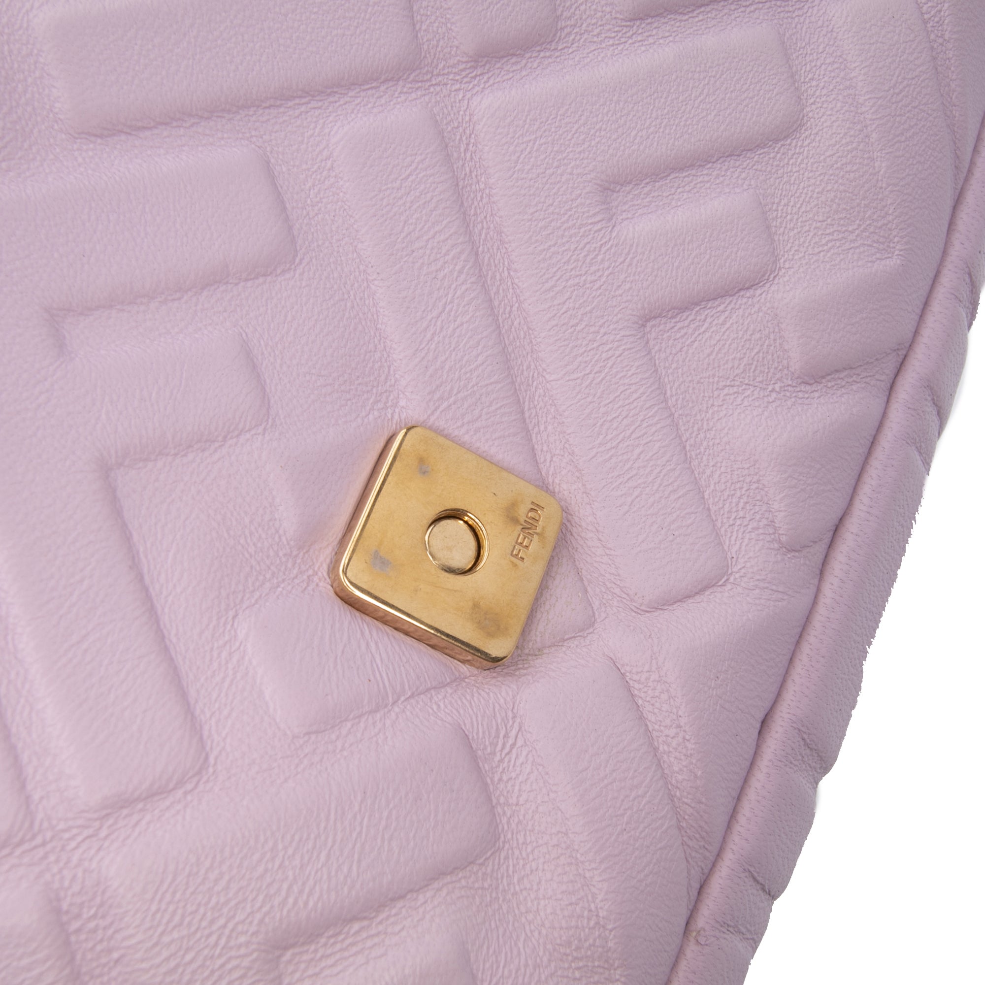 Fendi Medium Leather Embossed FF Baguette Satchel - image 8