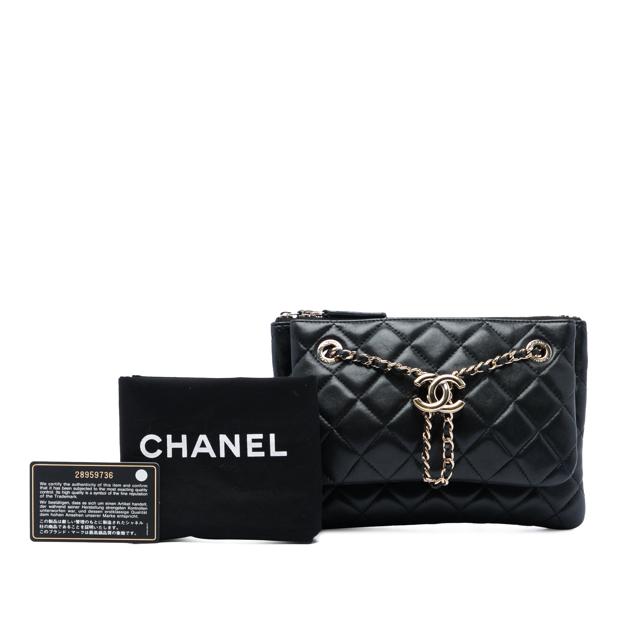 Chanel Quilted Lambskin Double Case with Chain - image 7