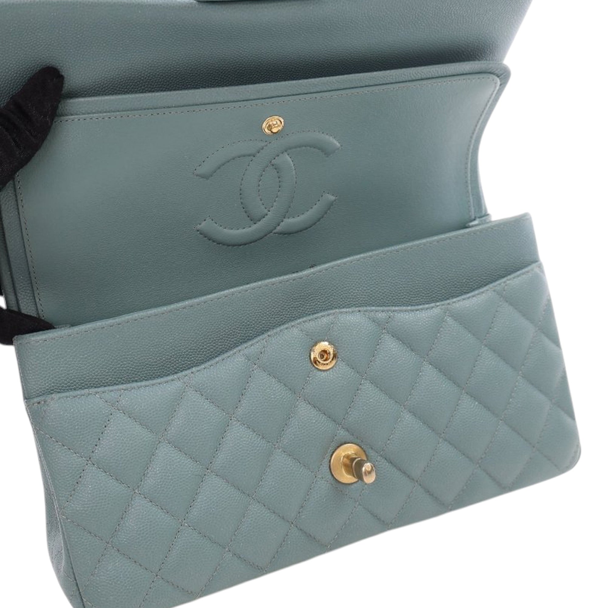 Chanel Medium Classic Iridescent Caviar Double Flap - image 8