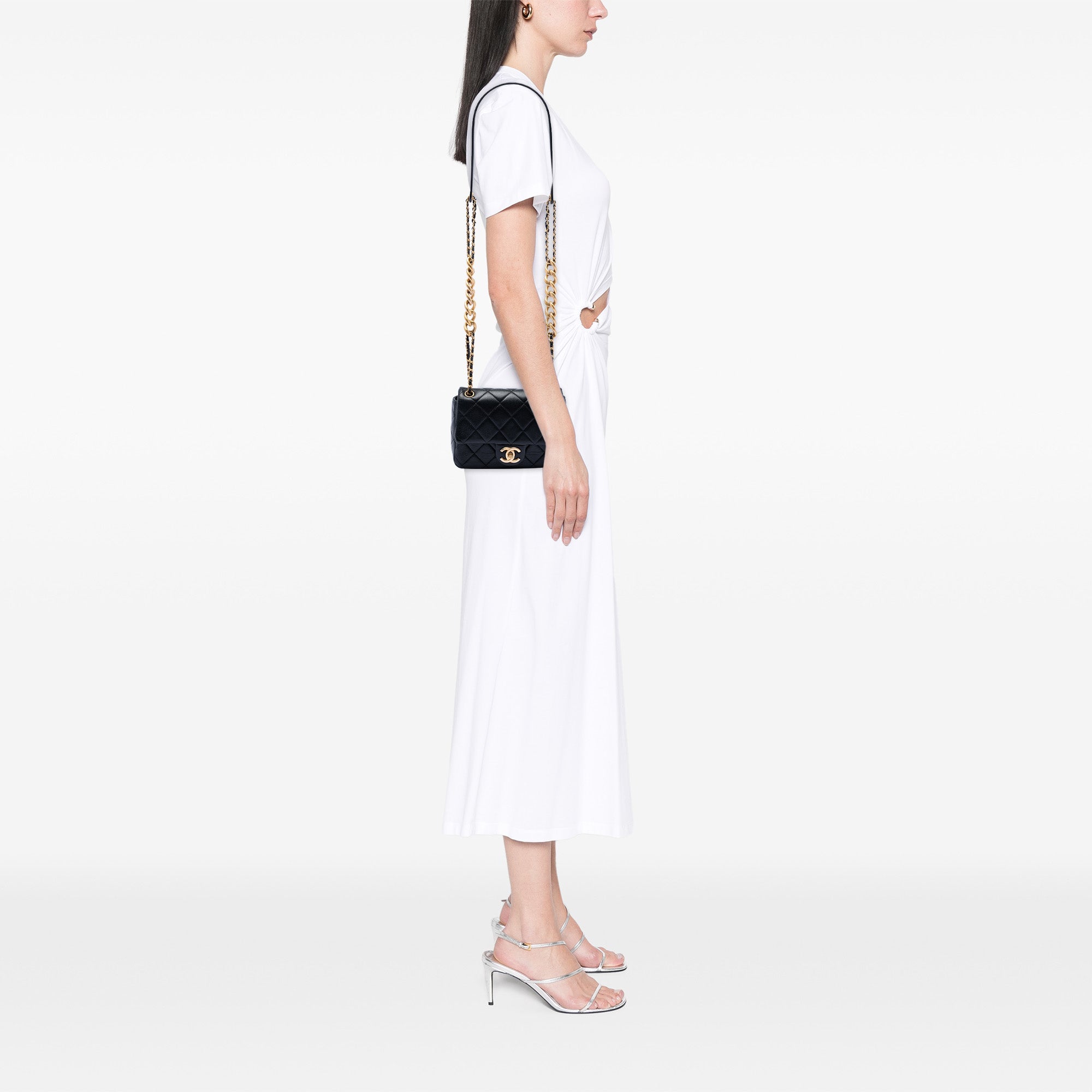 Chanel Mini CC Quilted Calfskin Multi Chain Single Flap - image 7
