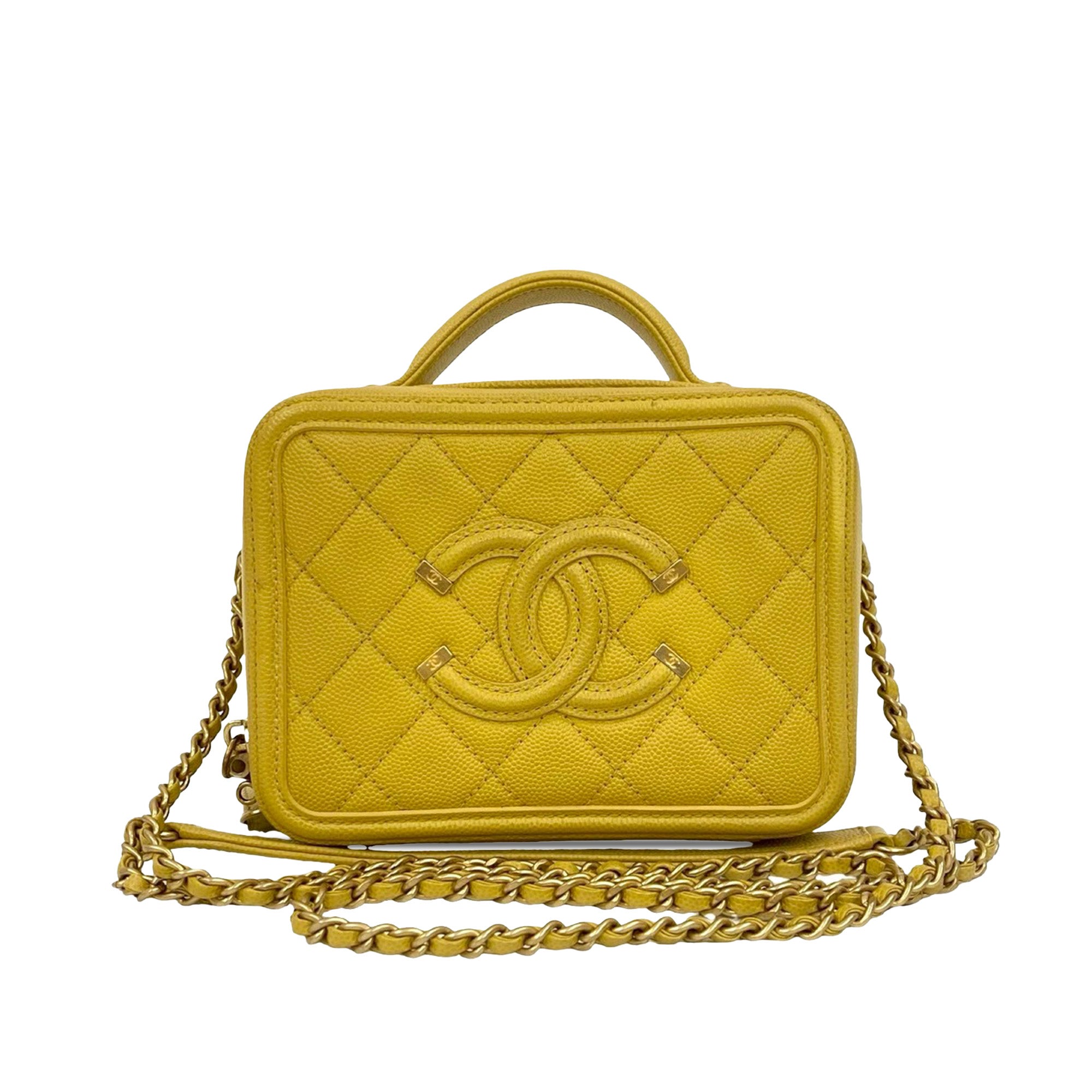 Chanel Small Caviar CC Filigree Vanity Case - image 1