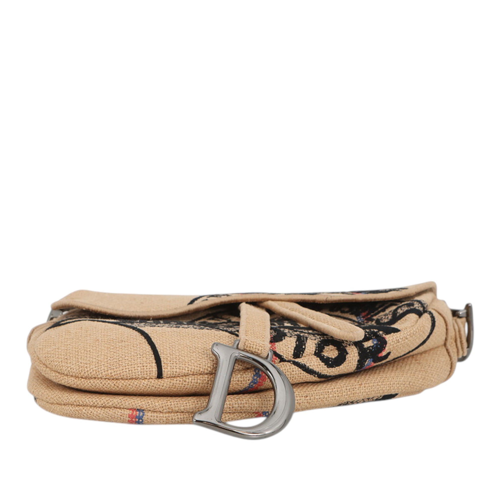 Dior Jute Union Embroidered Saddle Bag - image 3