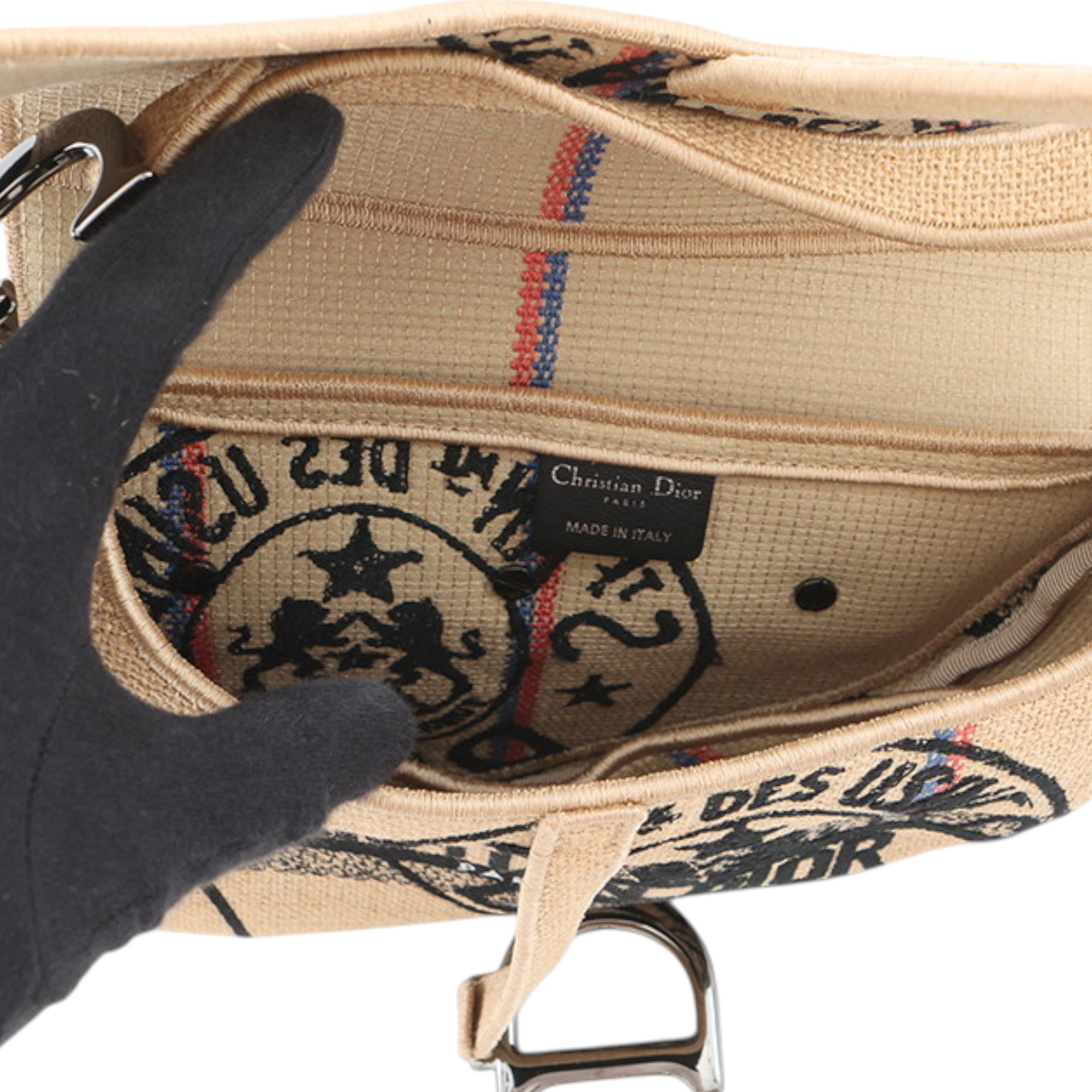 Dior Jute Union Embroidered Saddle Bag - image 4