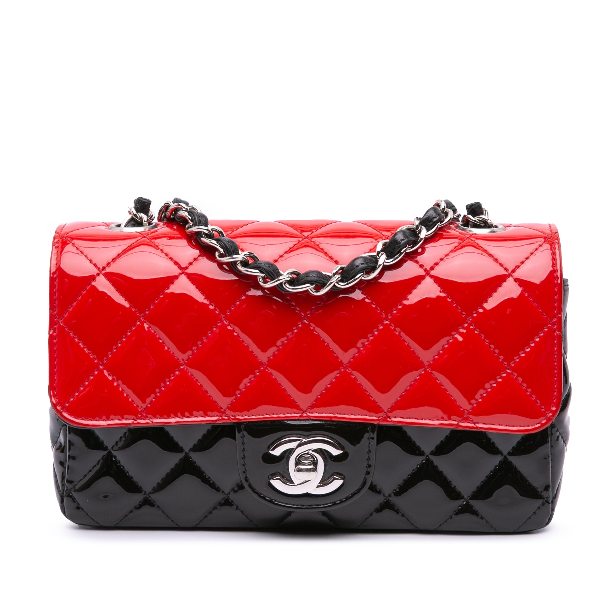 Chanel Mini Rectangular Classic Bicolor Patent Single Flap - image 1