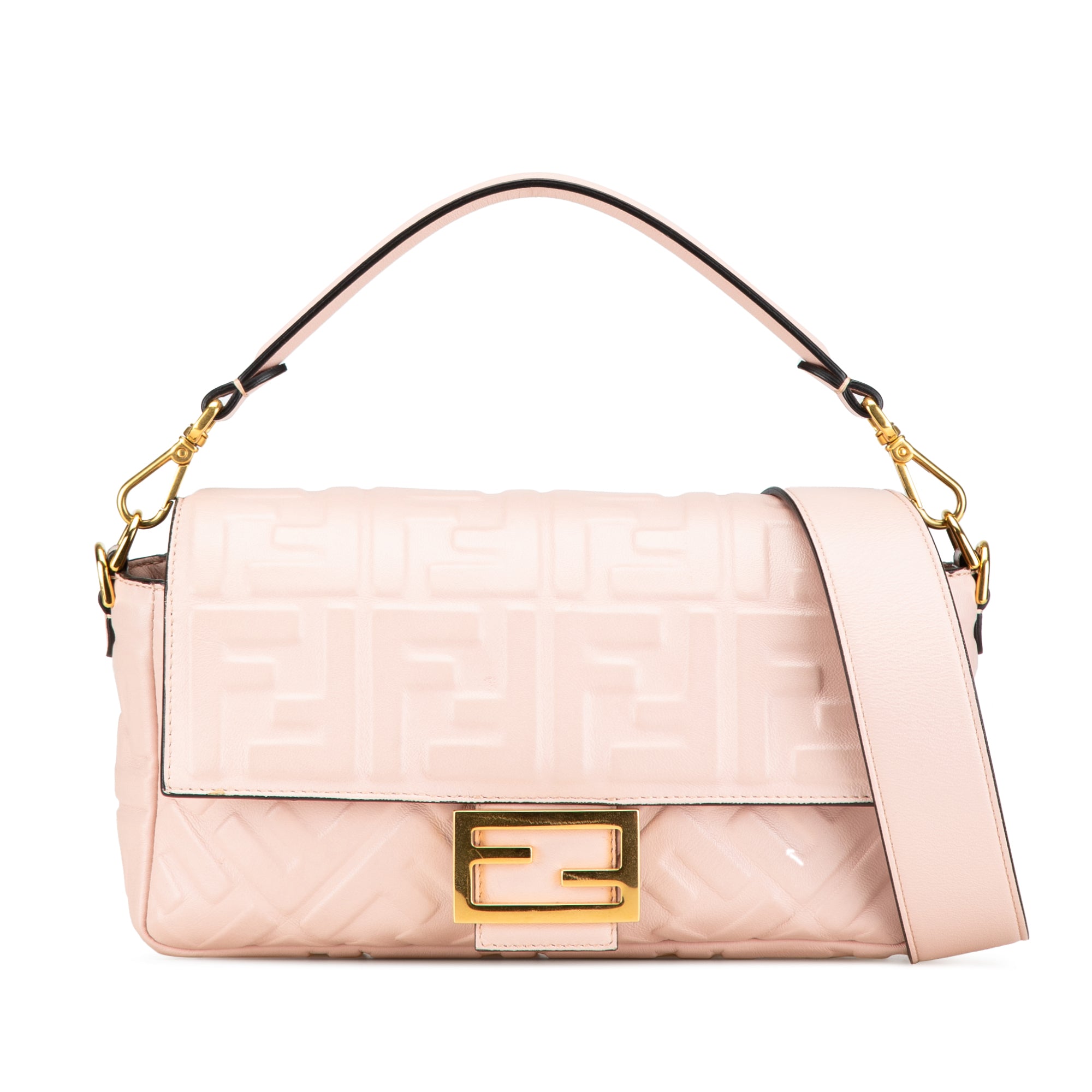 Fendi Zucca Embossed Leather Baguette Satchel - image 1
