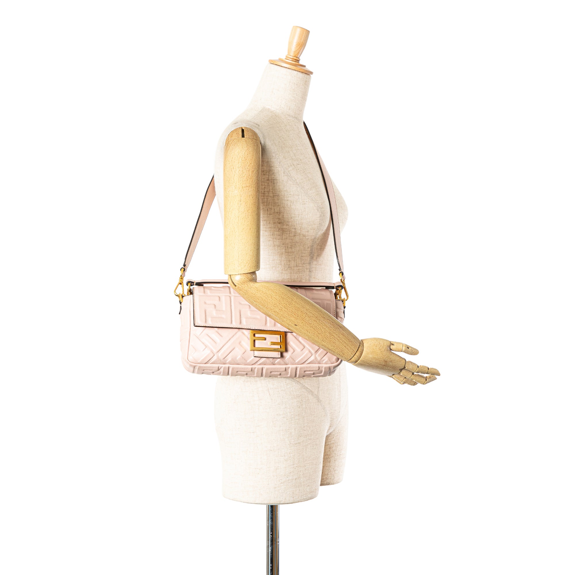 Fendi Zucca Embossed Leather Baguette Satchel - image 7