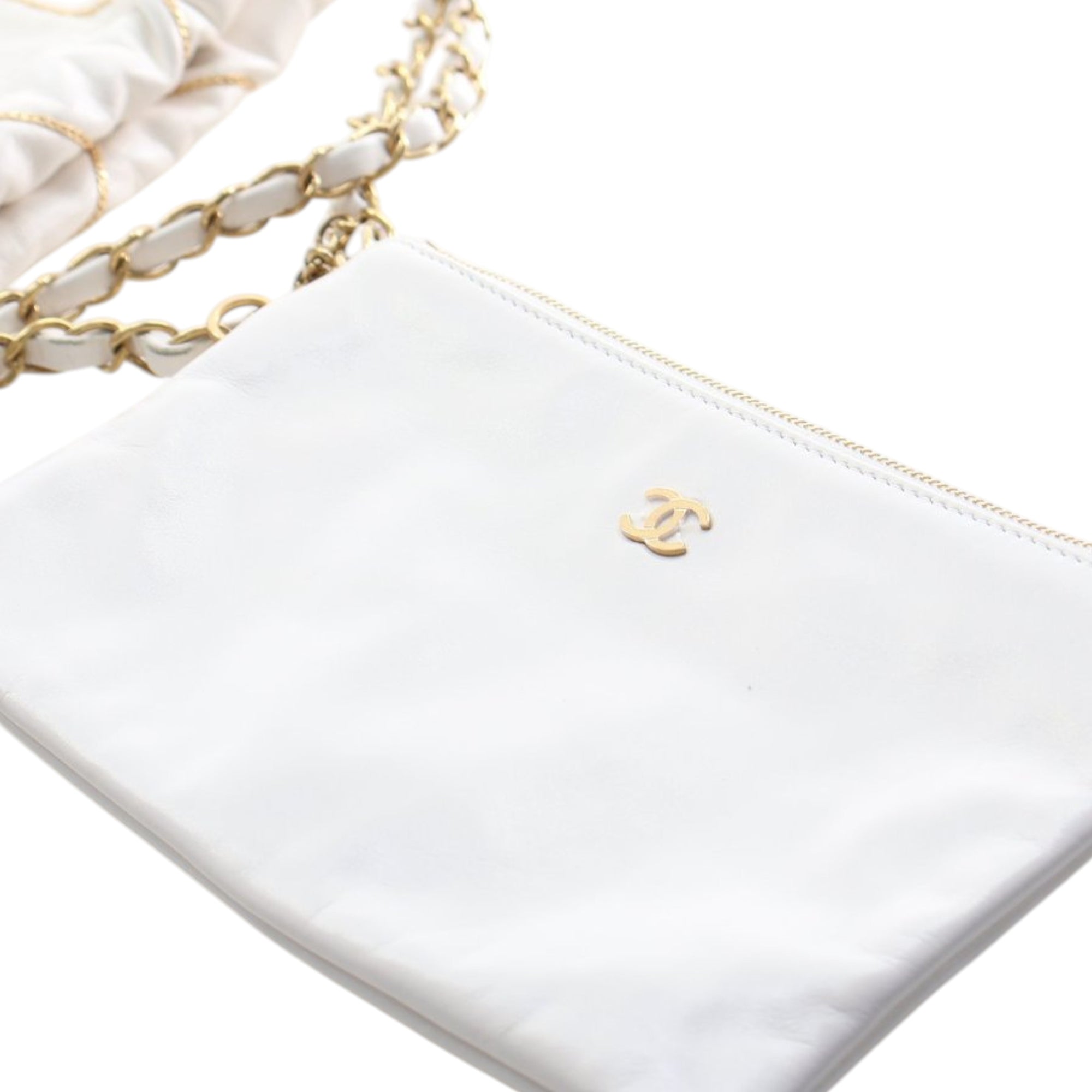 Chanel Small Quilted Shiny Calfskin Chain 22 Handbag - image 12
