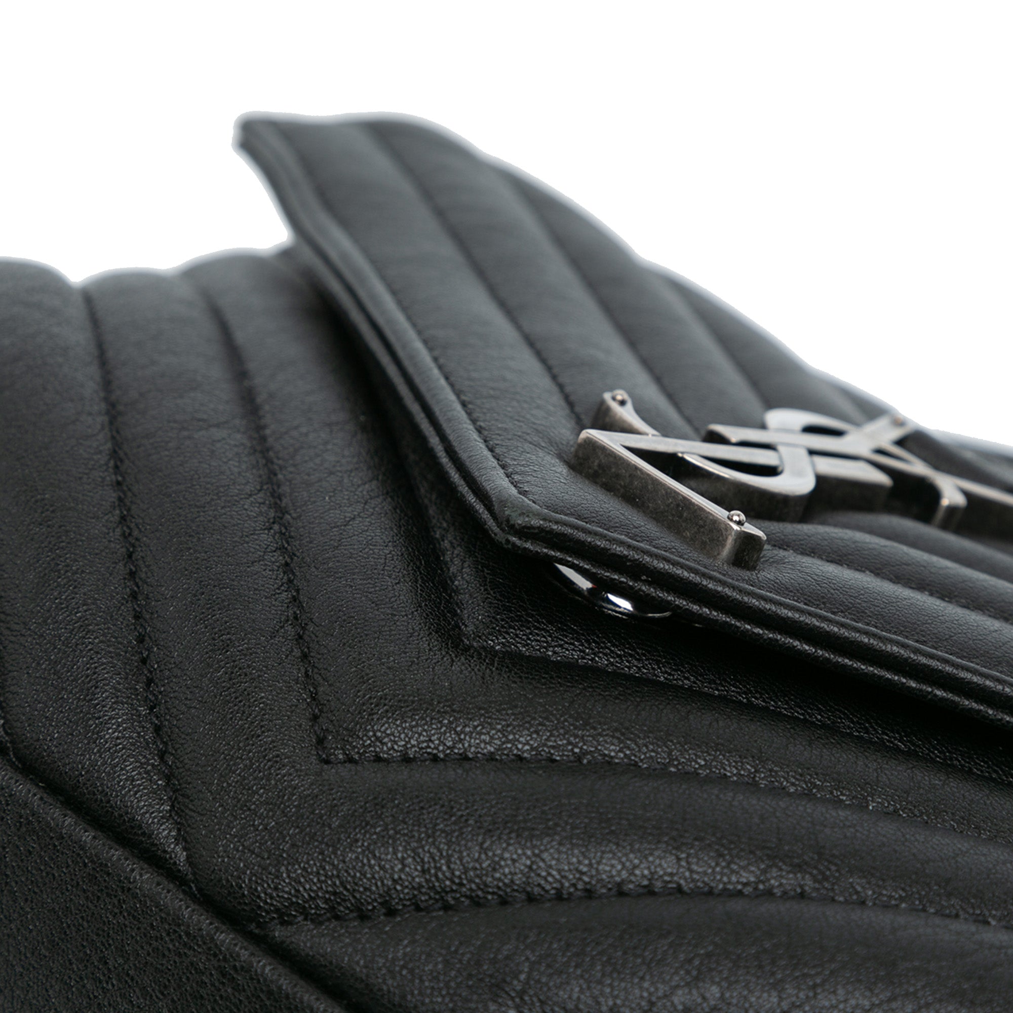 Saint Laurent Medium Quilted Chevron Sheepskin College Satchel - image 8