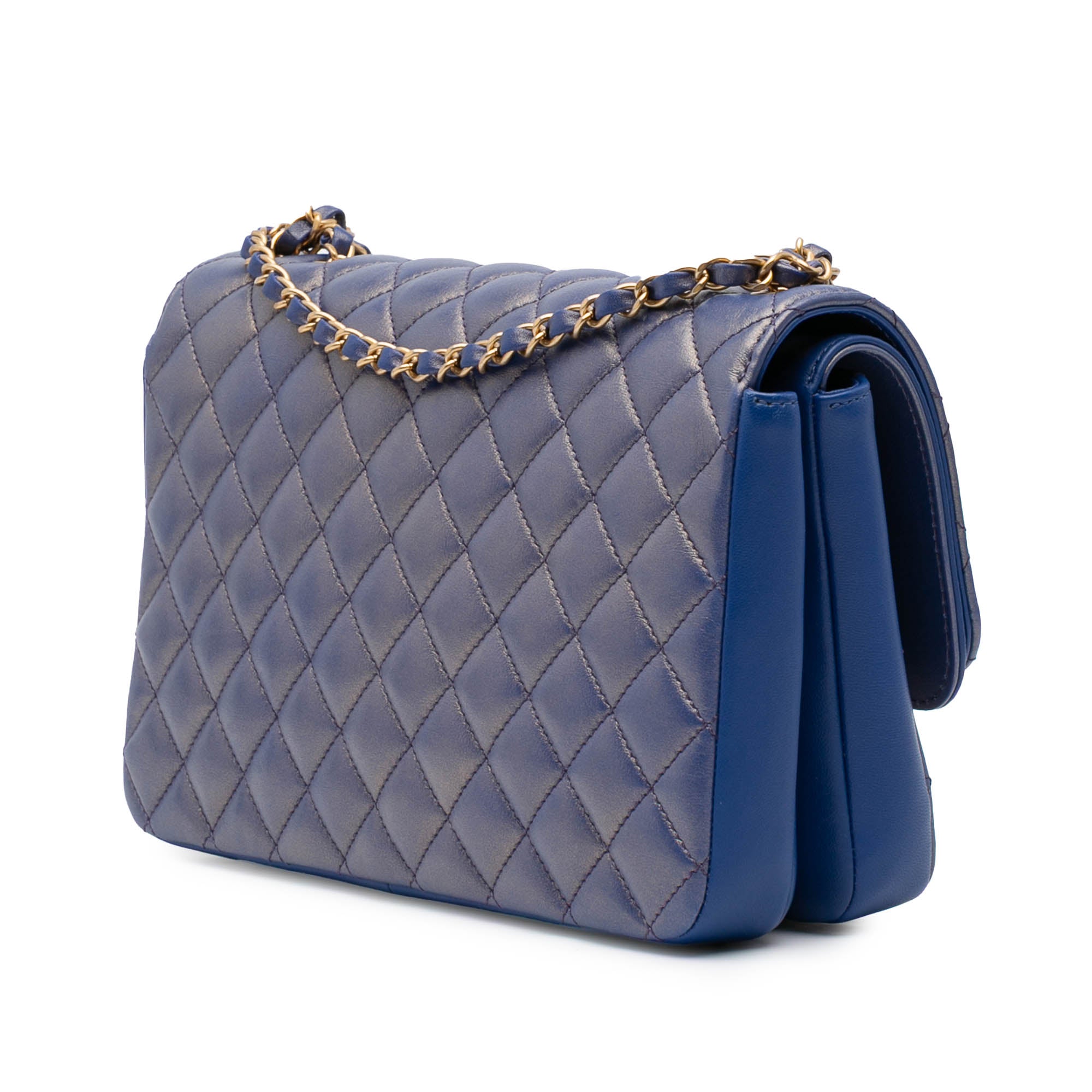 Chanel Medium Quilted Metallic Lambskin CC Chic Double Flap - image 2