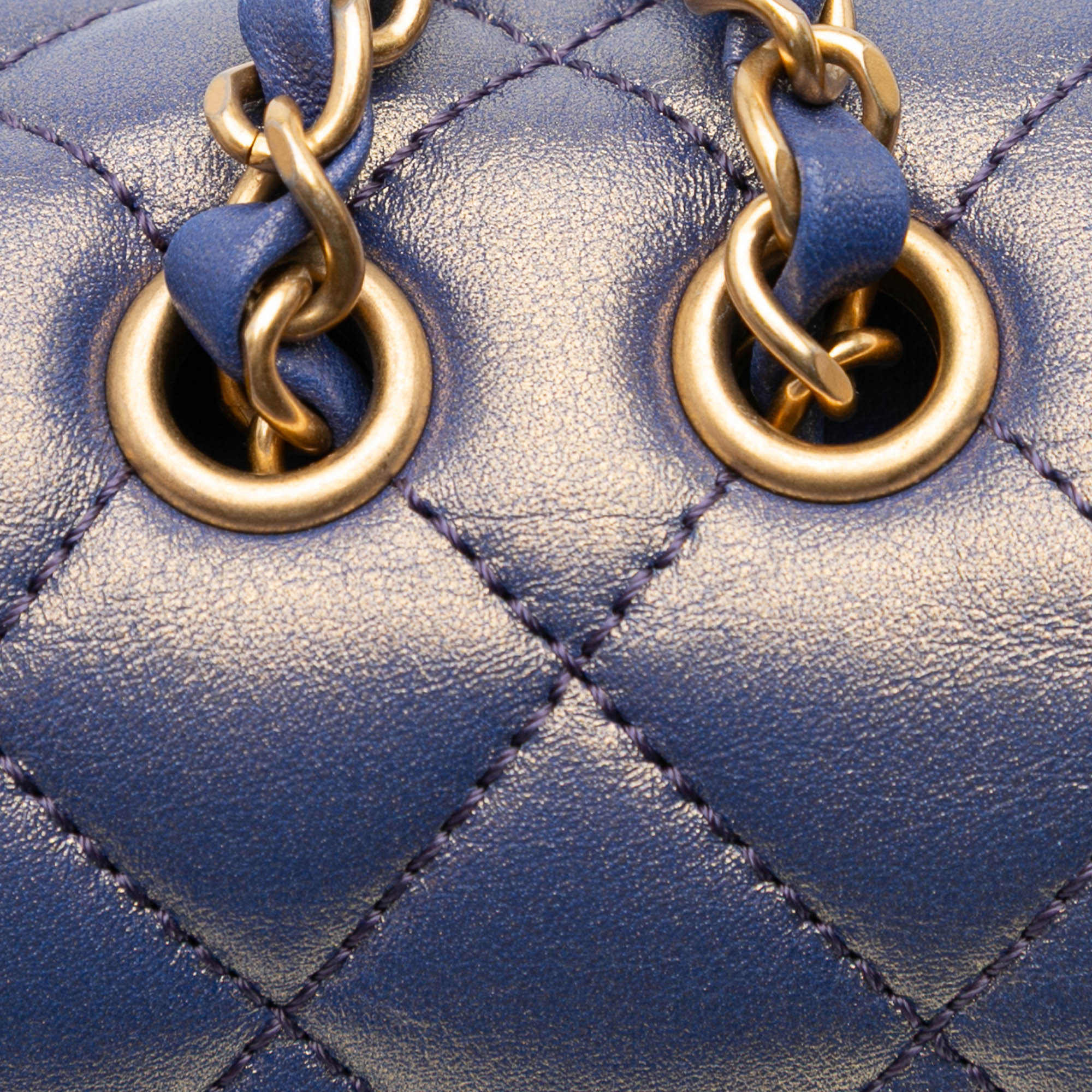 Chanel Medium Quilted Metallic Lambskin CC Chic Double Flap - image 8