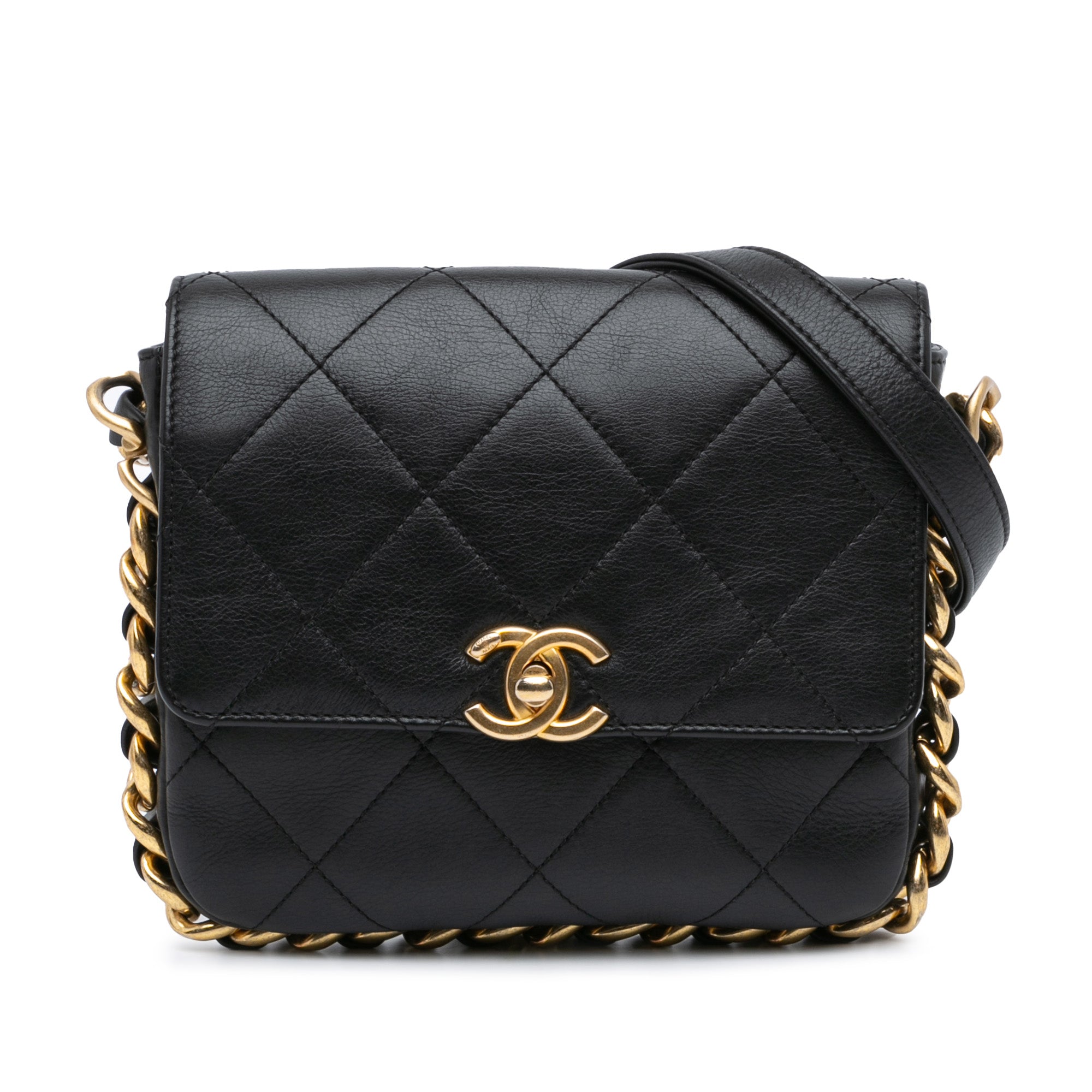 Chanel Small Quilted Calfskin Framing Chain Flap - image 1