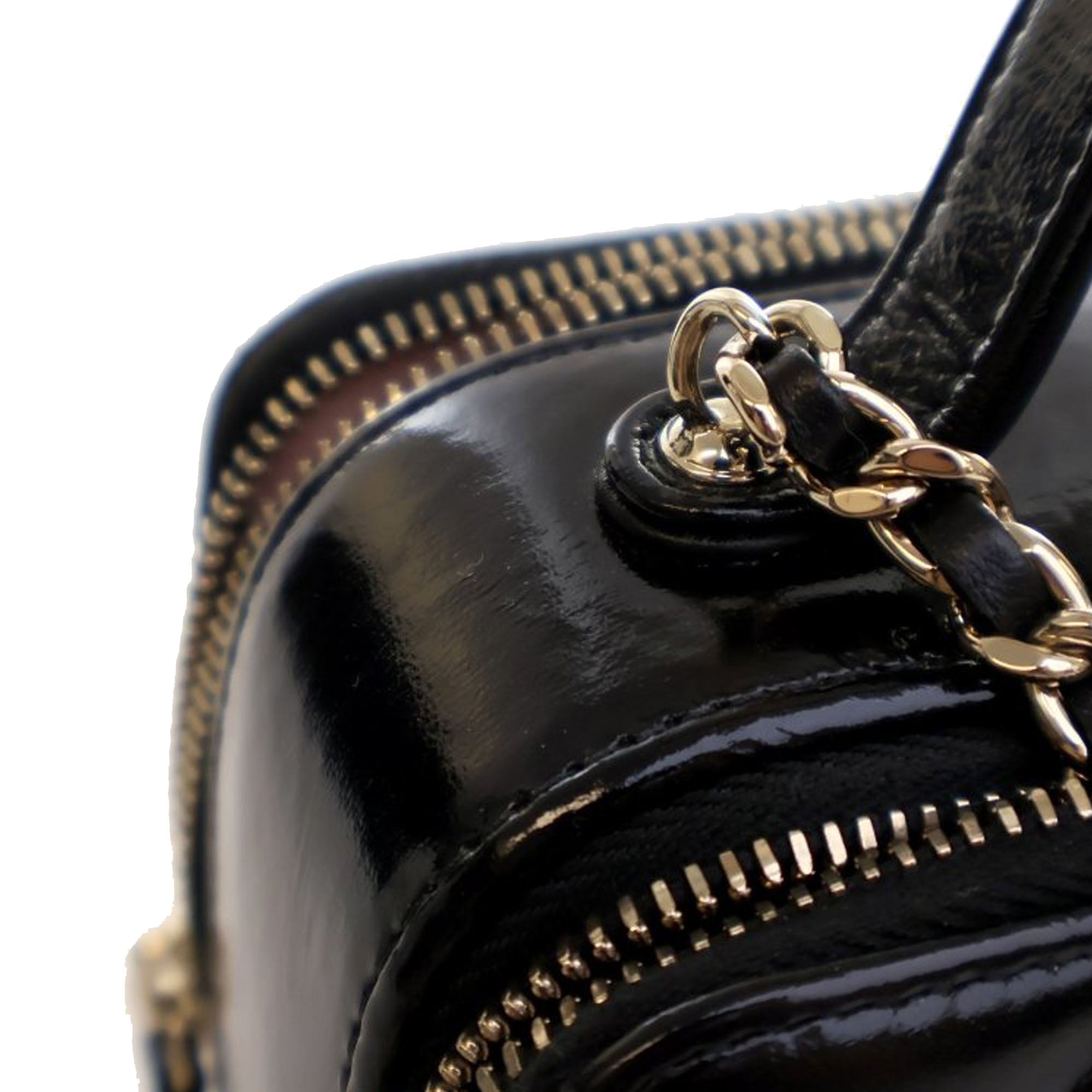 Chanel Mini CC Glazed Calfskin Double Zip Top Handle Vanity Case - image 10