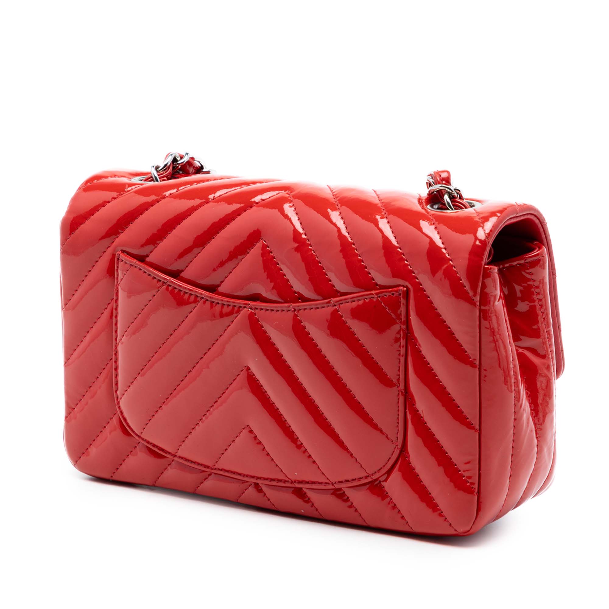 Chanel Mini Rectangular Classic Chevron Patent Single Flap - image 2
