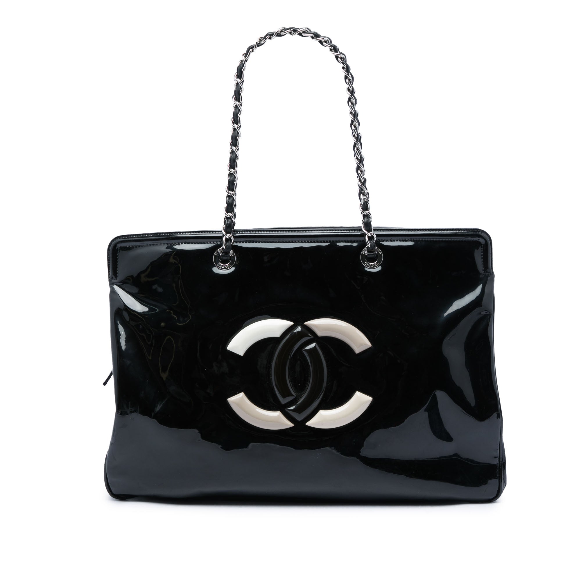 Chanel CC Patent Lipstick Ligne Tote - image 1