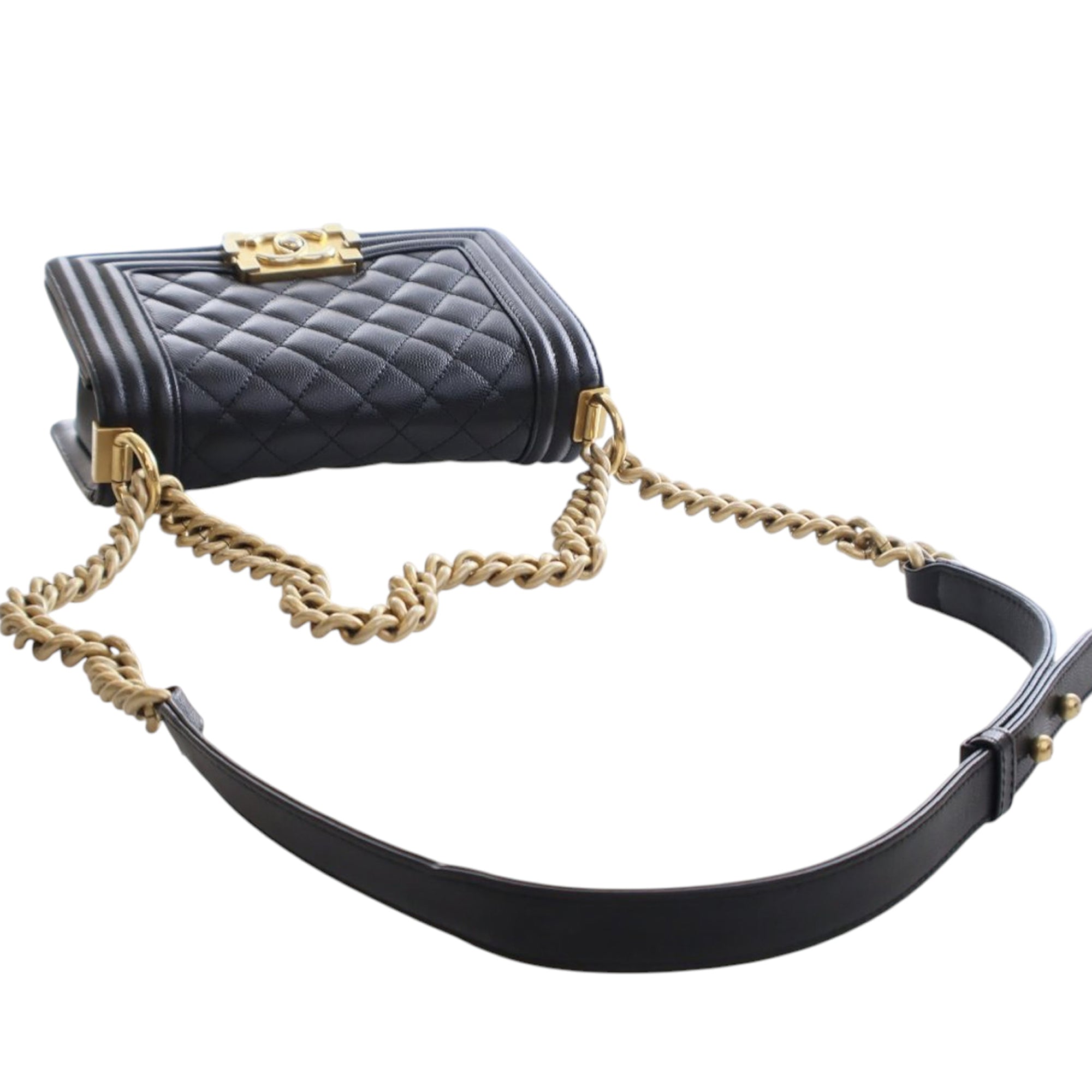 Chanel Small Quilted Caviar Boy Flap - image 11