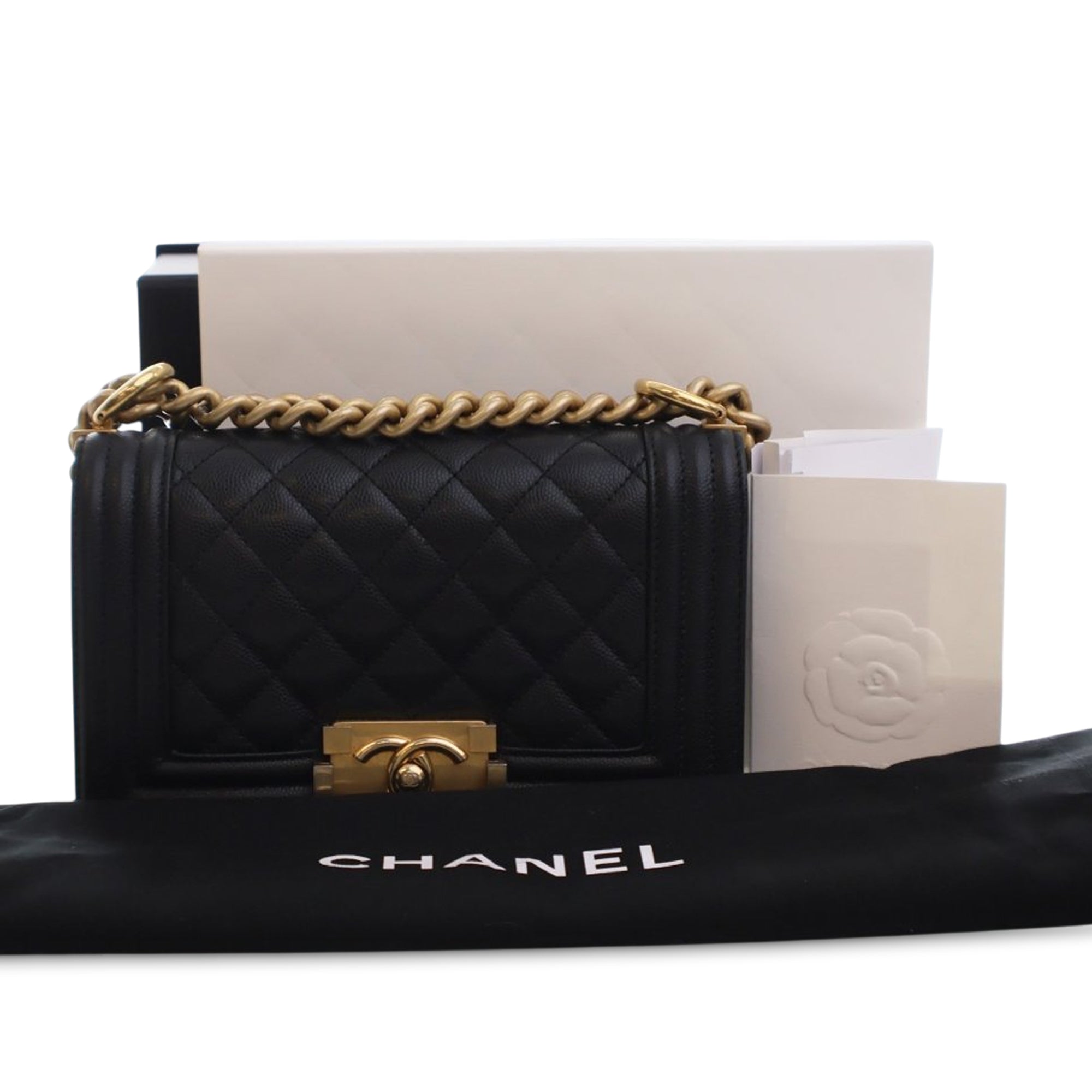 Chanel Small Quilted Caviar Boy Flap - image 12