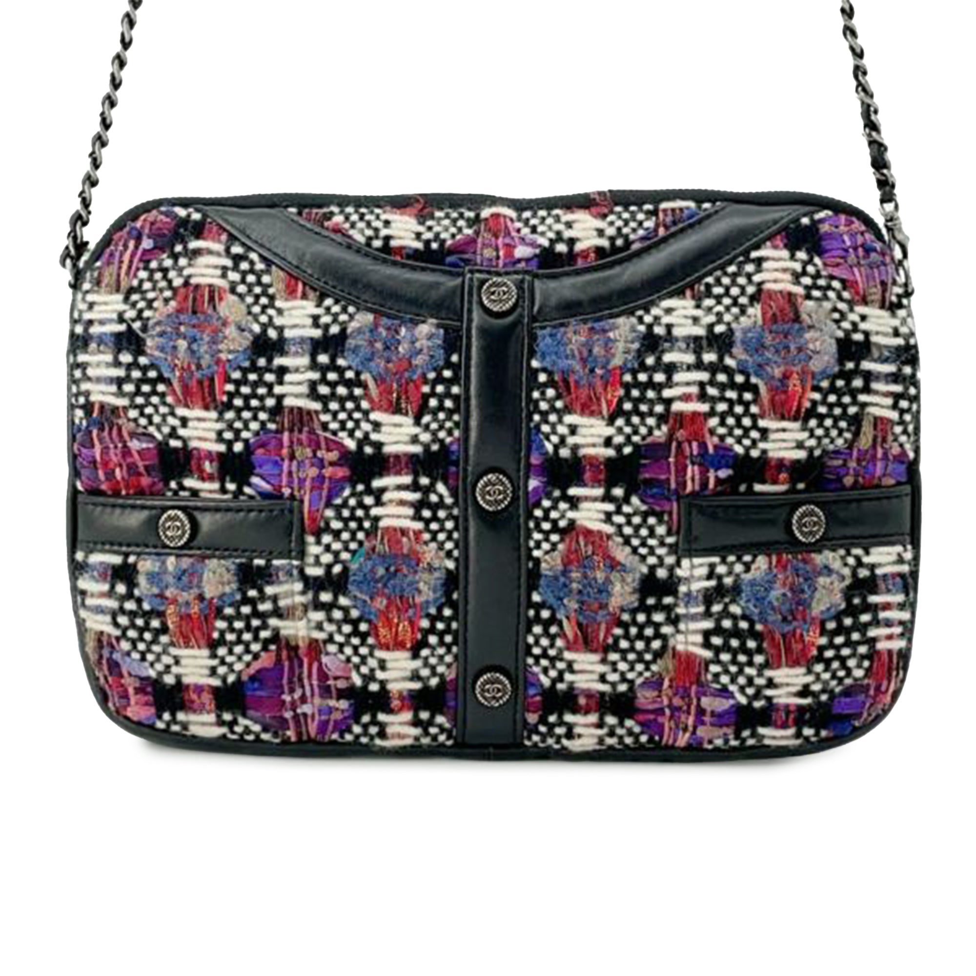 Chanel Small Tweed and Lambskin Girl Clutch on Chain - image 1