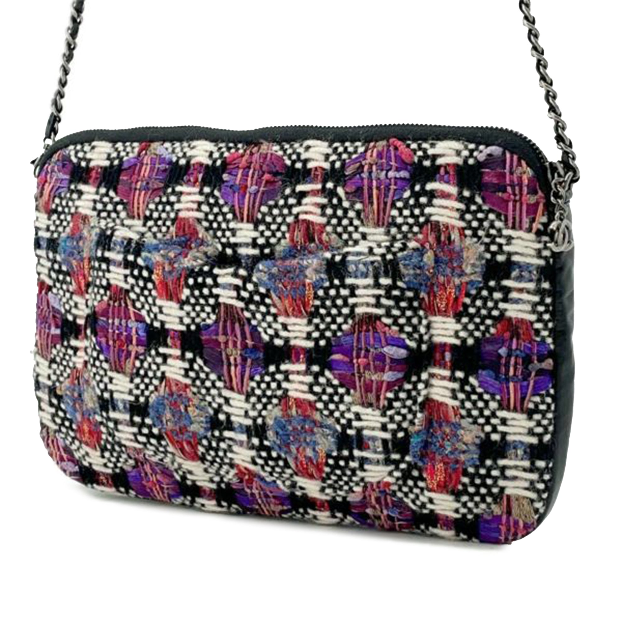 Chanel Small Tweed and Lambskin Girl Clutch on Chain - image 2