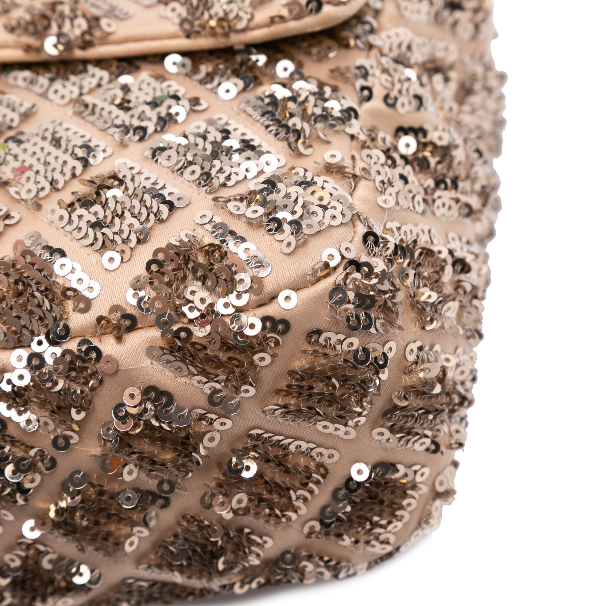 Chanel CC Quilted Sequin Embellished Satin Flap - image 9