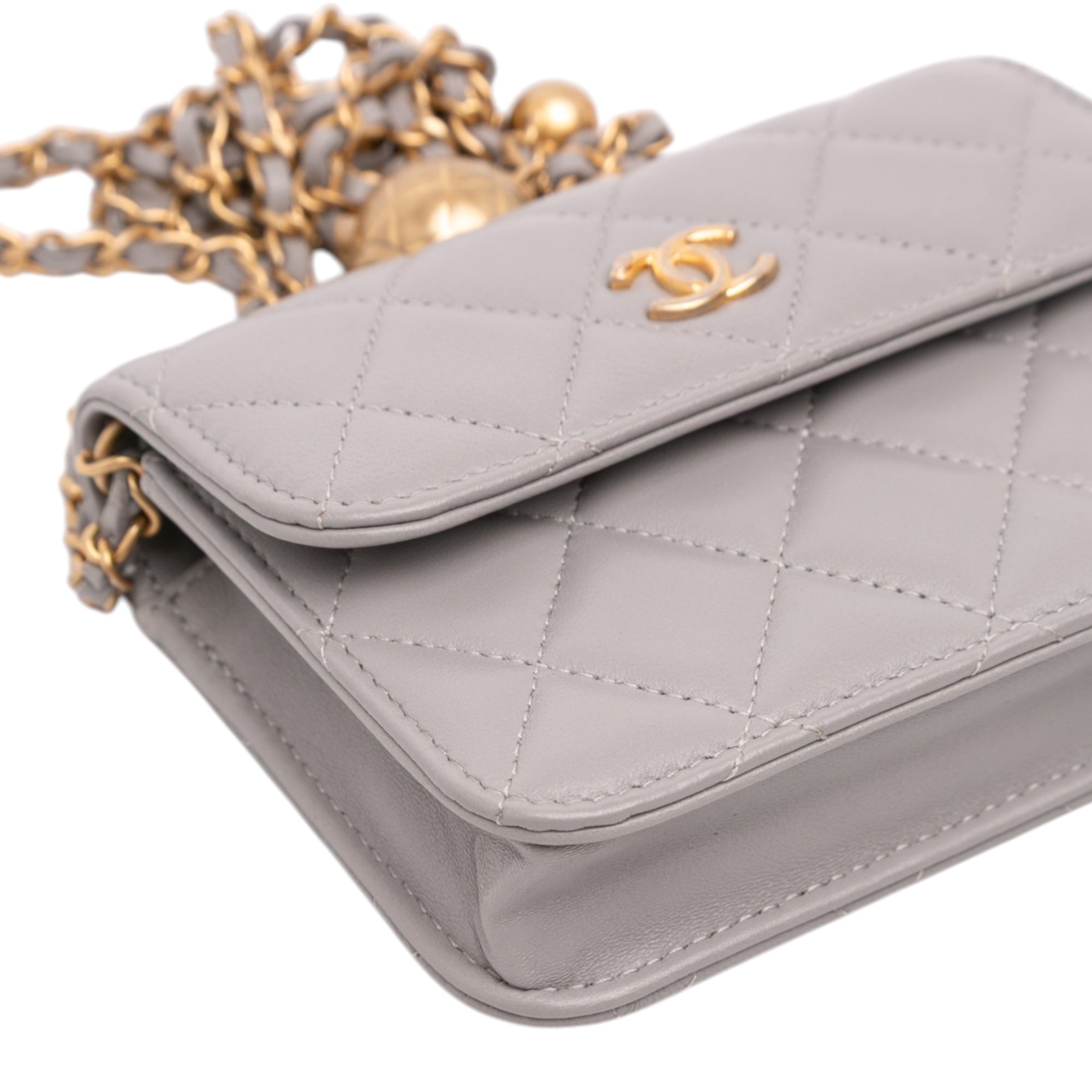 Chanel Mini Lambskin Pearl Crush Clutch On Chain - image 7
