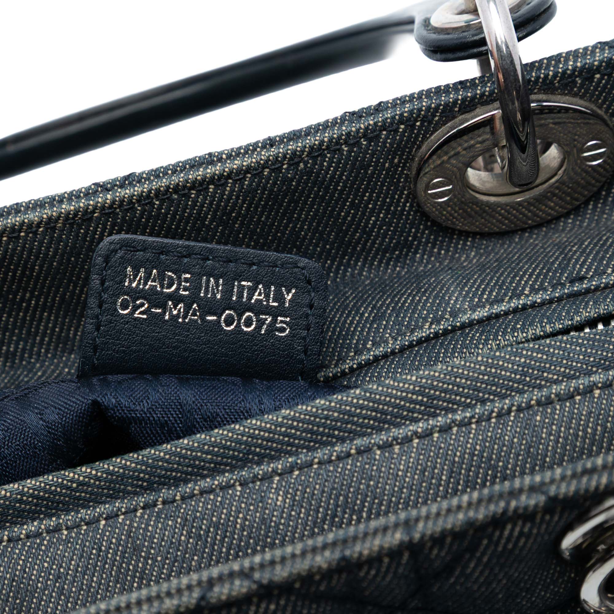 Dior Medium Denim Cannage Lady Dior - image 6