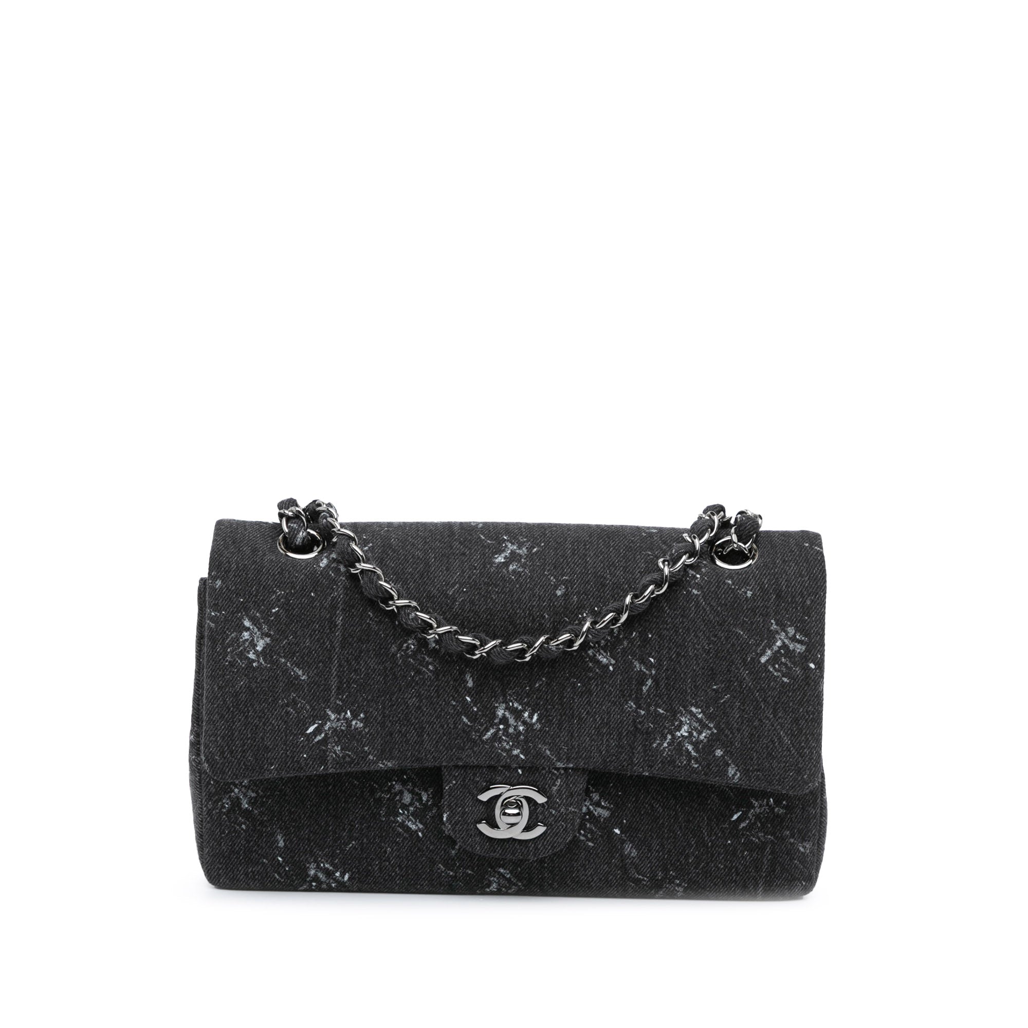 Chanel Medium Classic Printed Denim Double Flap - image 1