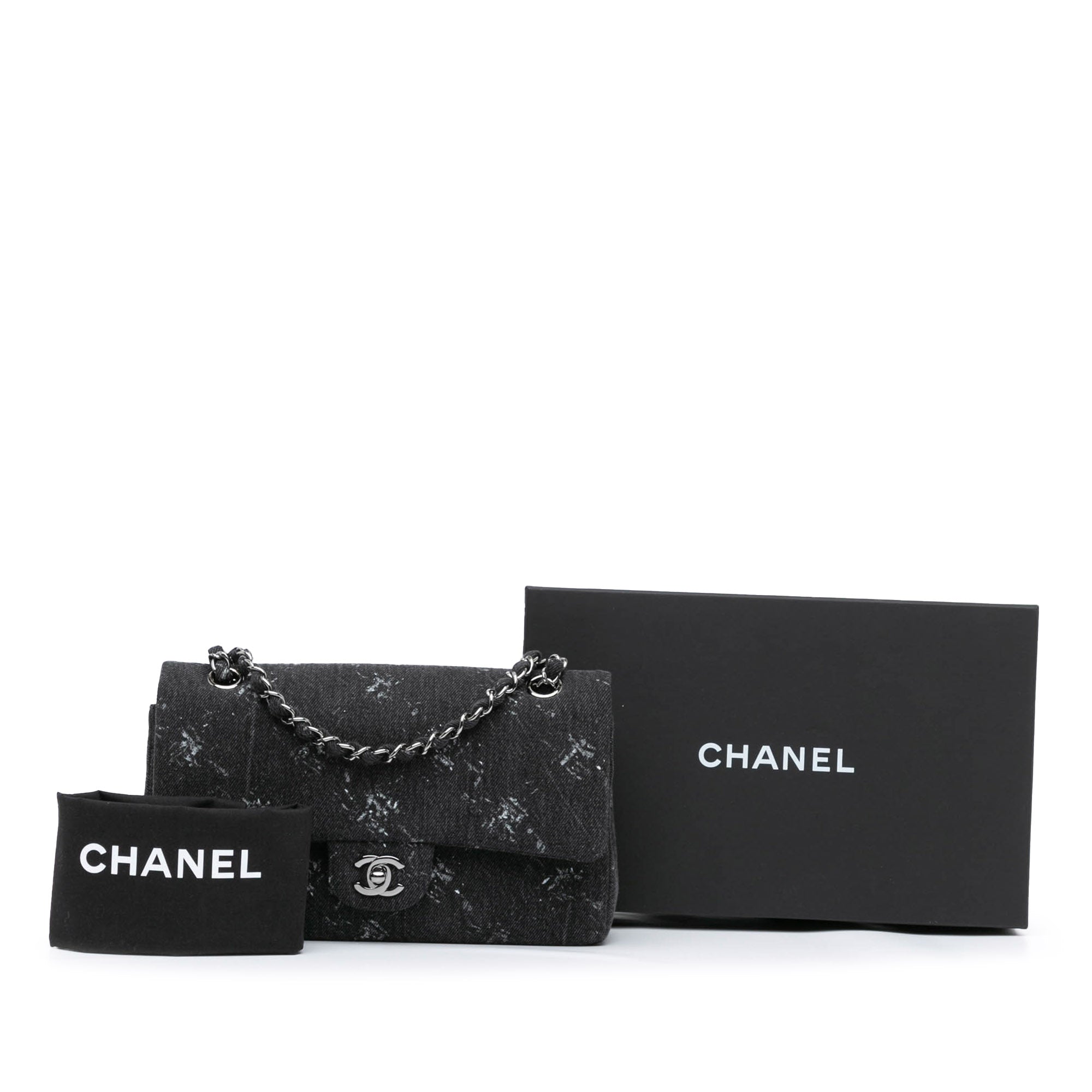 Chanel Medium Classic Printed Denim Double Flap - image 12