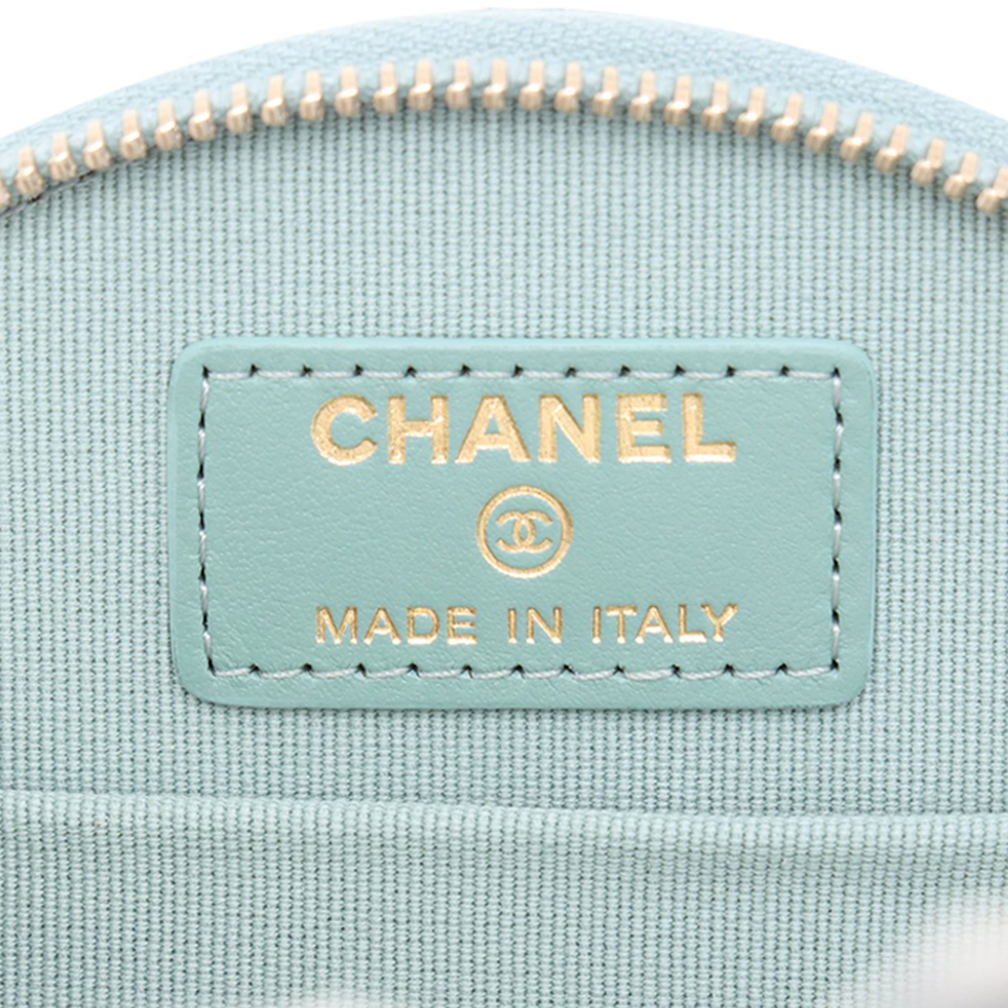 Chanel Quilted Caviar Handle With Care Round Vanity Case with Chain - image 7