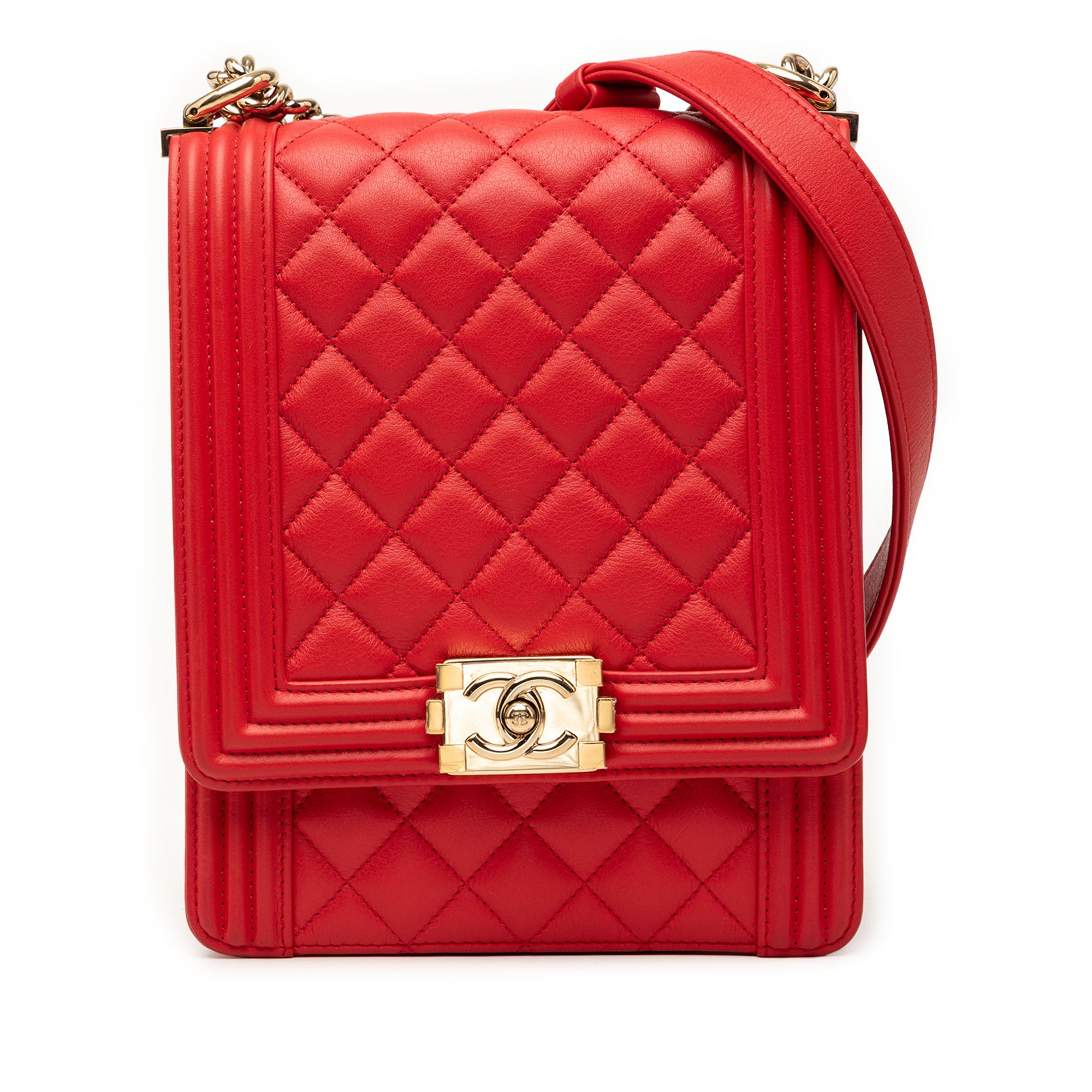 Chanel Quilted Lambskin North South Boy Flap - image 1