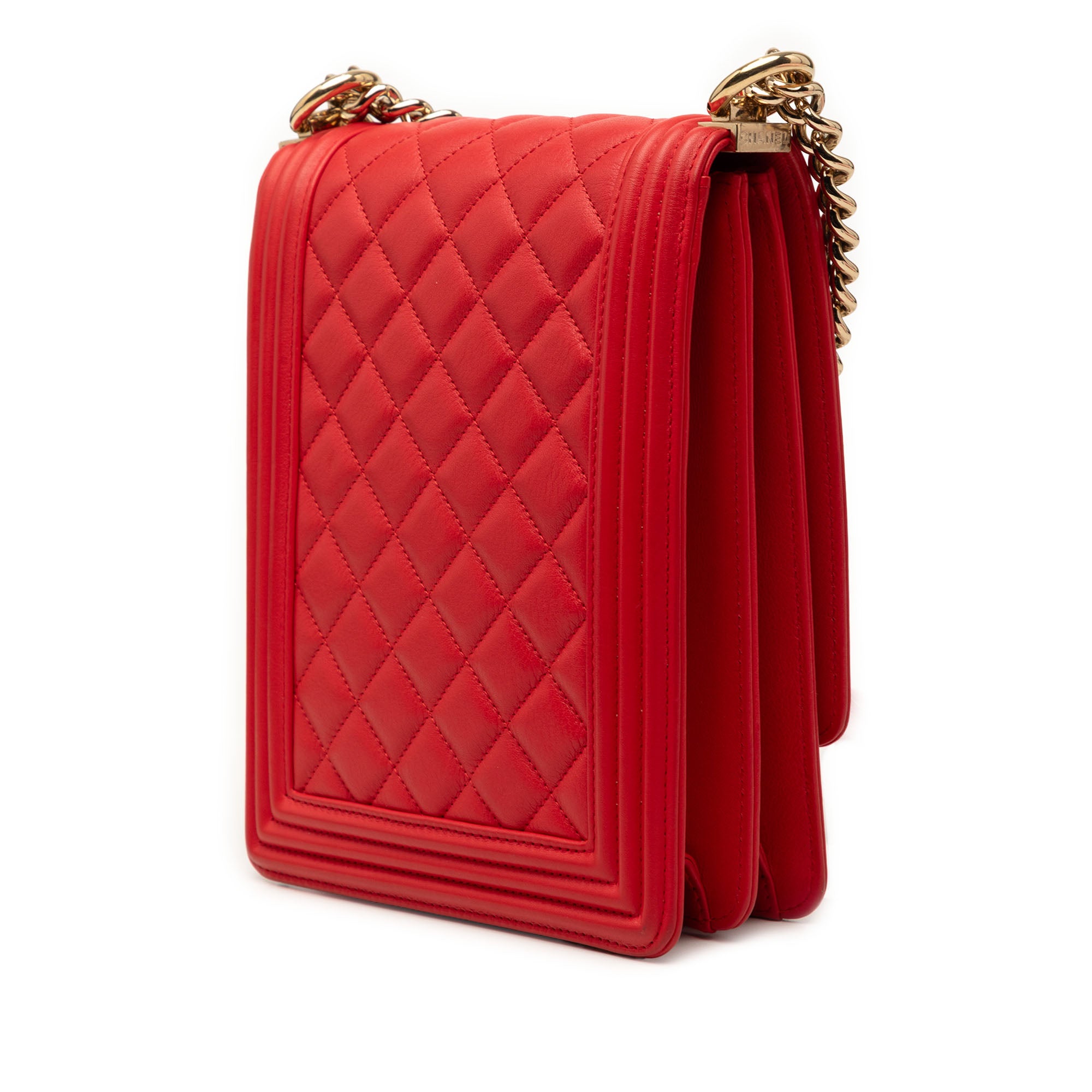 Chanel Quilted Lambskin North South Boy Flap - image 2
