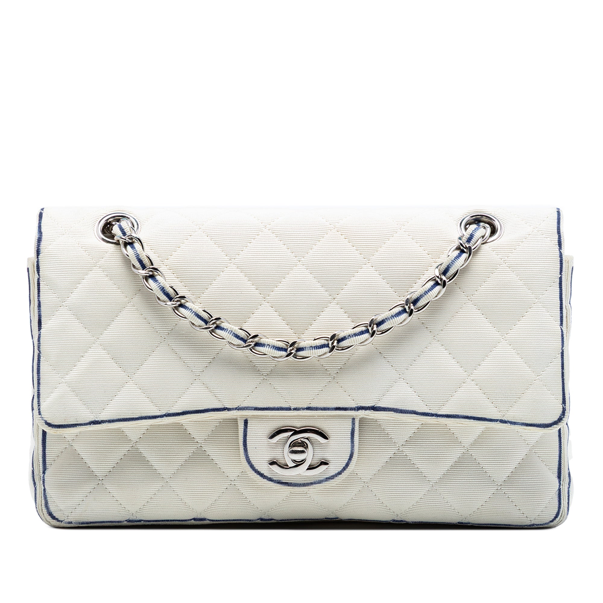 Chanel Medium Classic Printed Grosgrain Double Flap - image 1