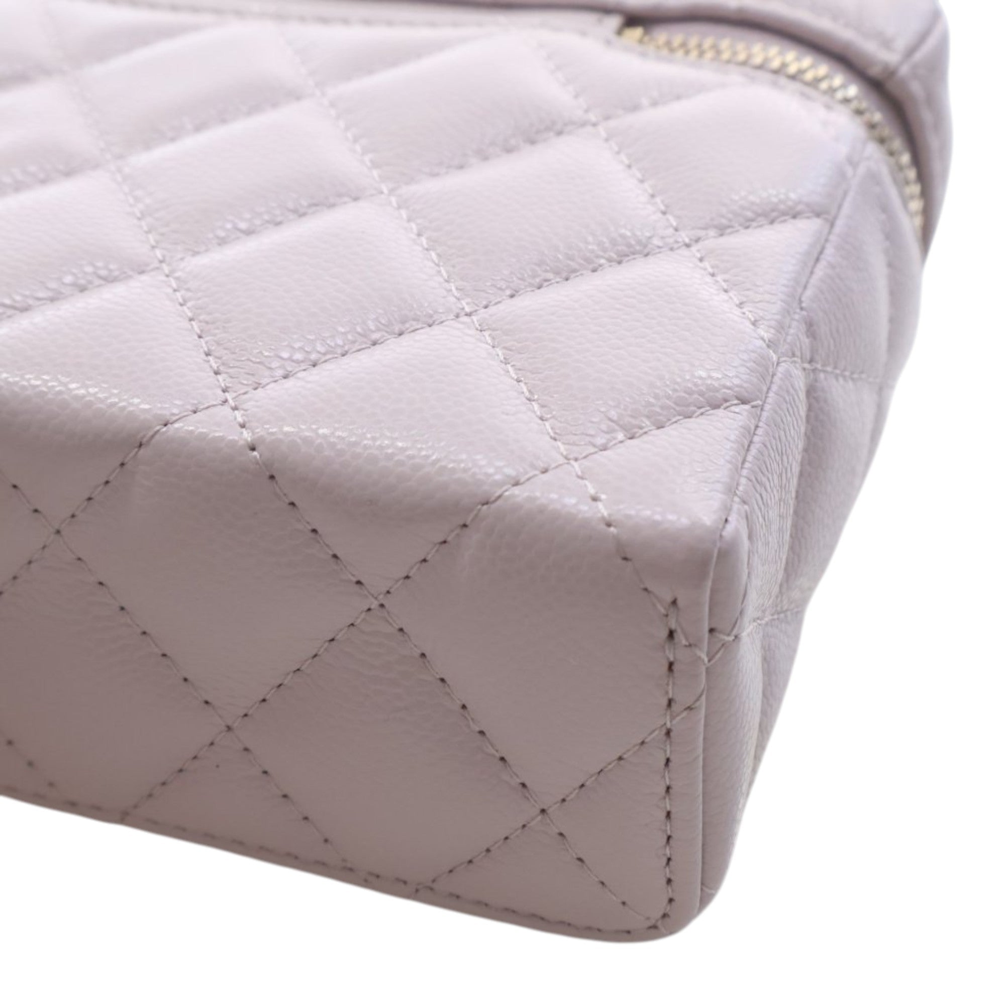 Chanel Mini CC Quilted Caviar Slim Vanity Case with Chain - image 11