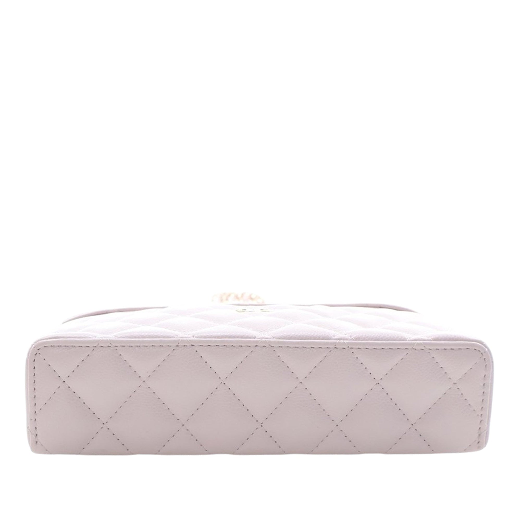 Chanel Mini CC Quilted Caviar Slim Vanity Case with Chain - image 5