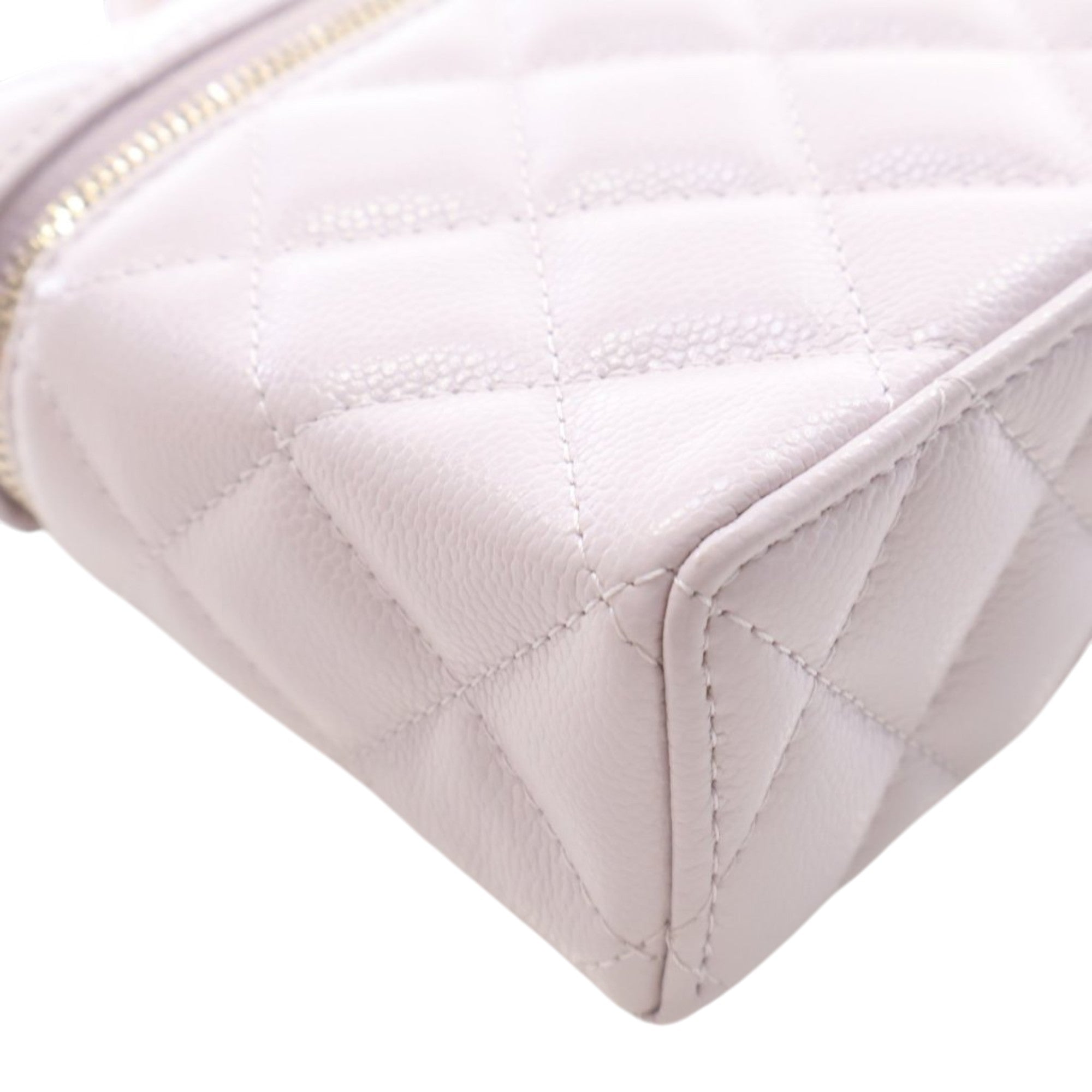 Chanel Mini CC Quilted Caviar Slim Vanity Case with Chain - image 8