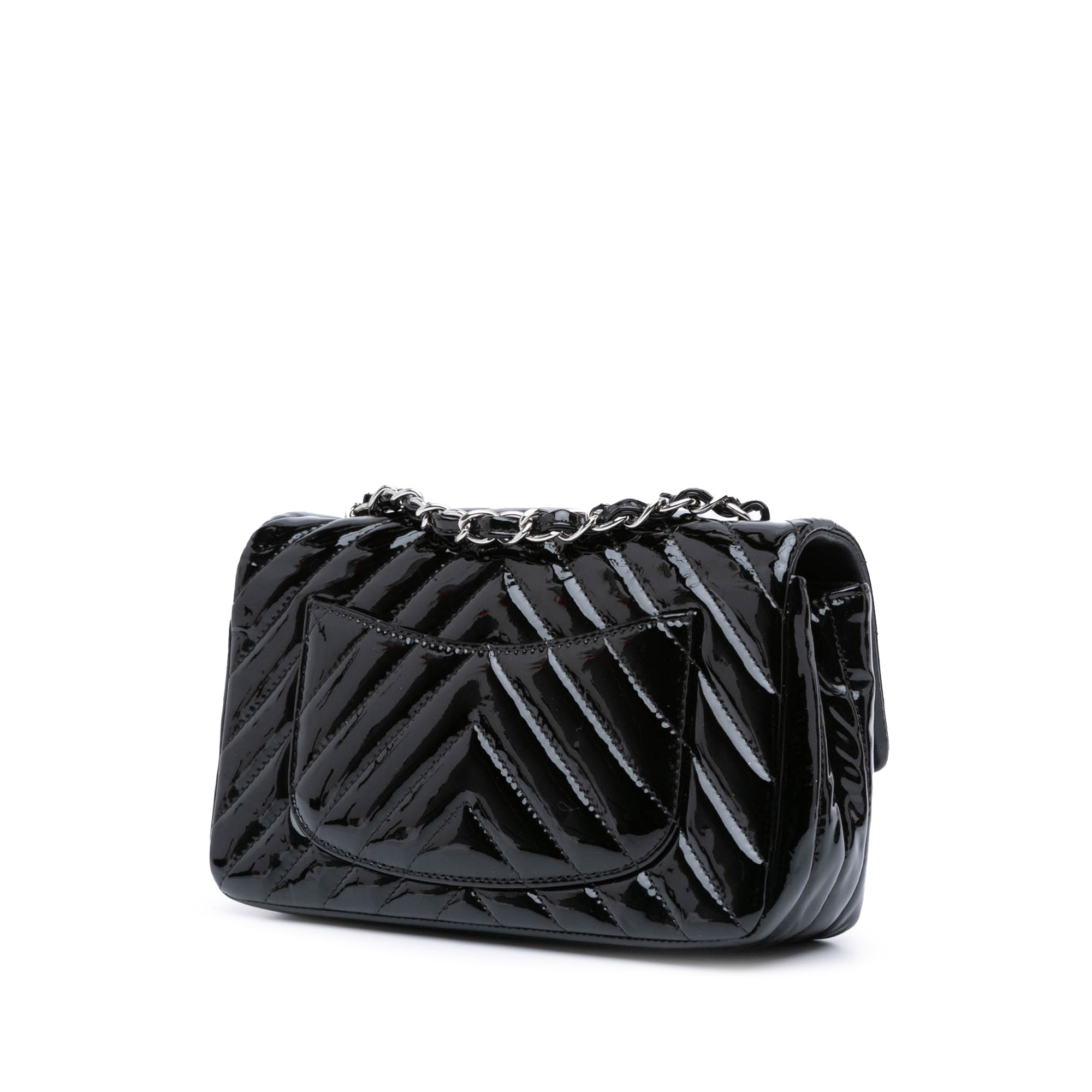 Chanel Mini Rectangular Classic Chevron Patent Single Flap - image 2
