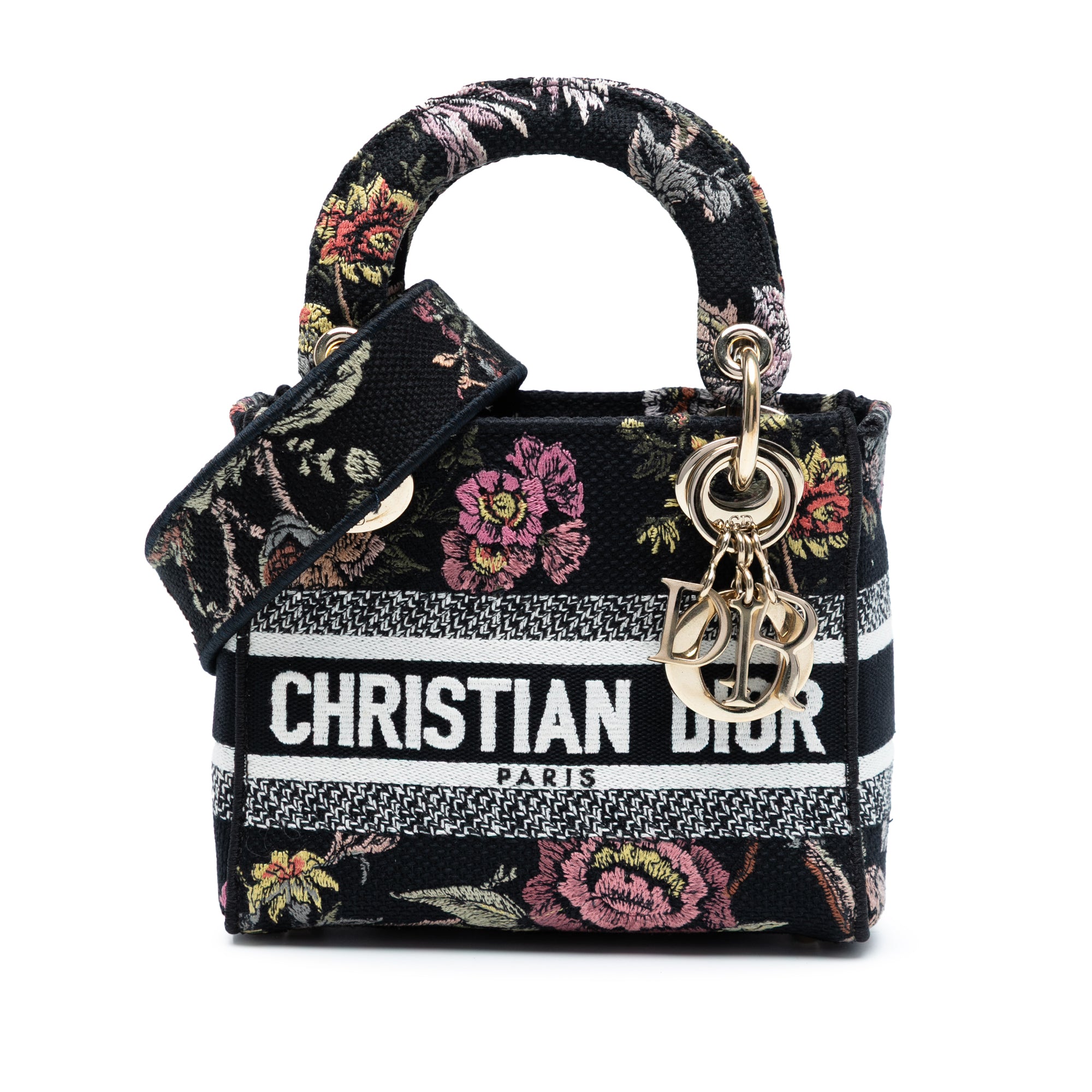 Dior Mini Embroidered Canvas Mille Fleurs Lady D Lite - image 1