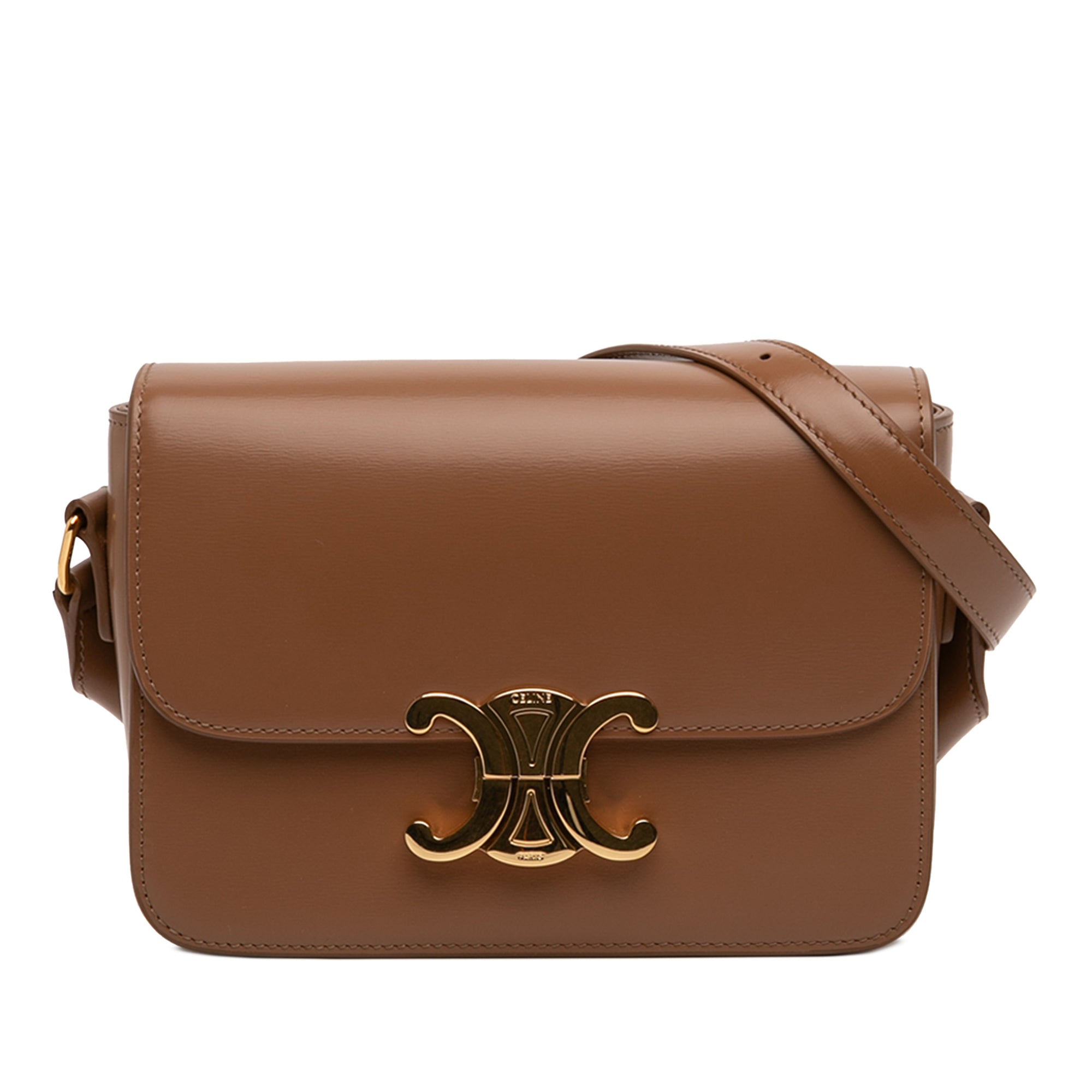 Celine Teen Shiny Calfskin Triomphe Crossbody - image 1