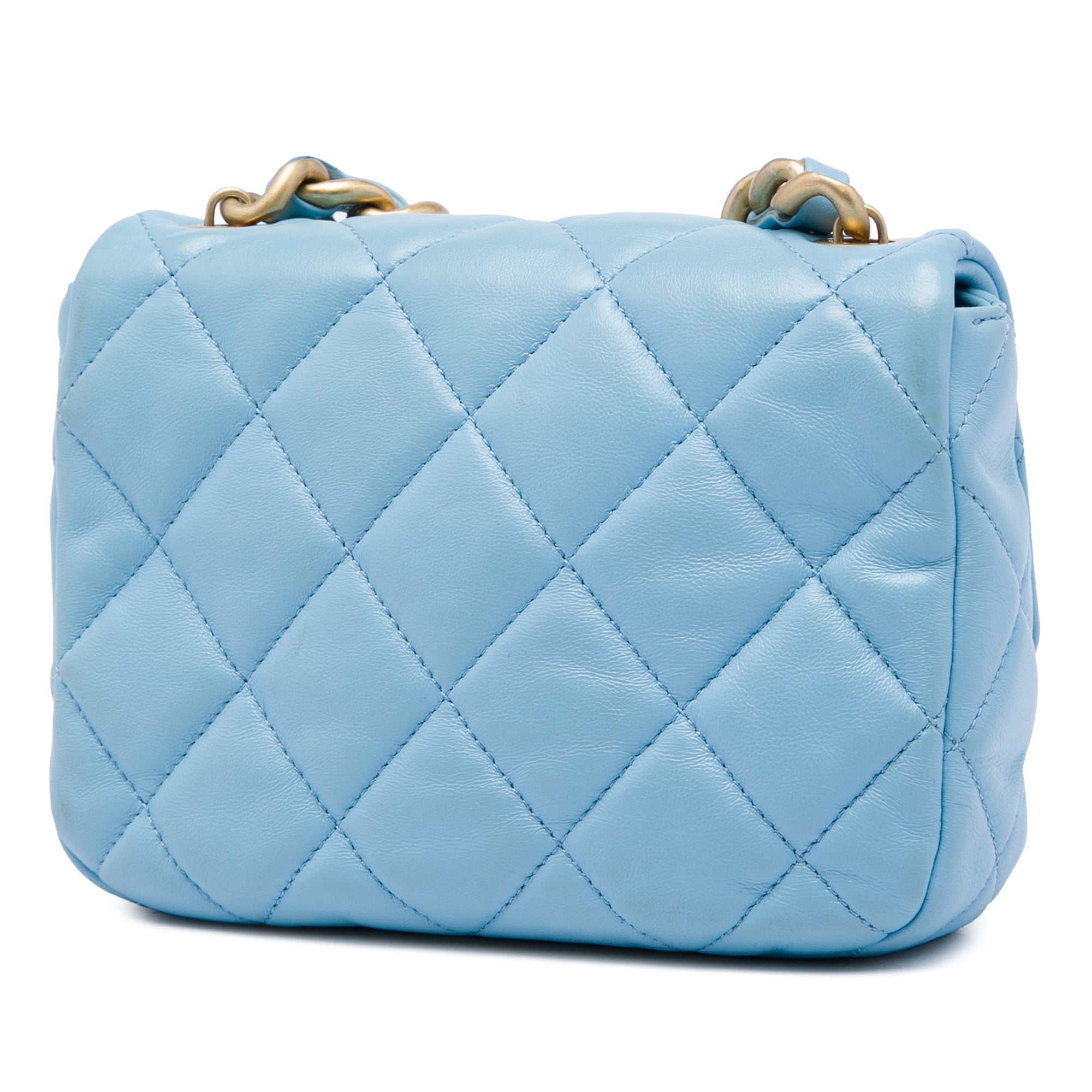 Chanel Mini Quilted Lambskin Lacquered Chain Flap - image 2