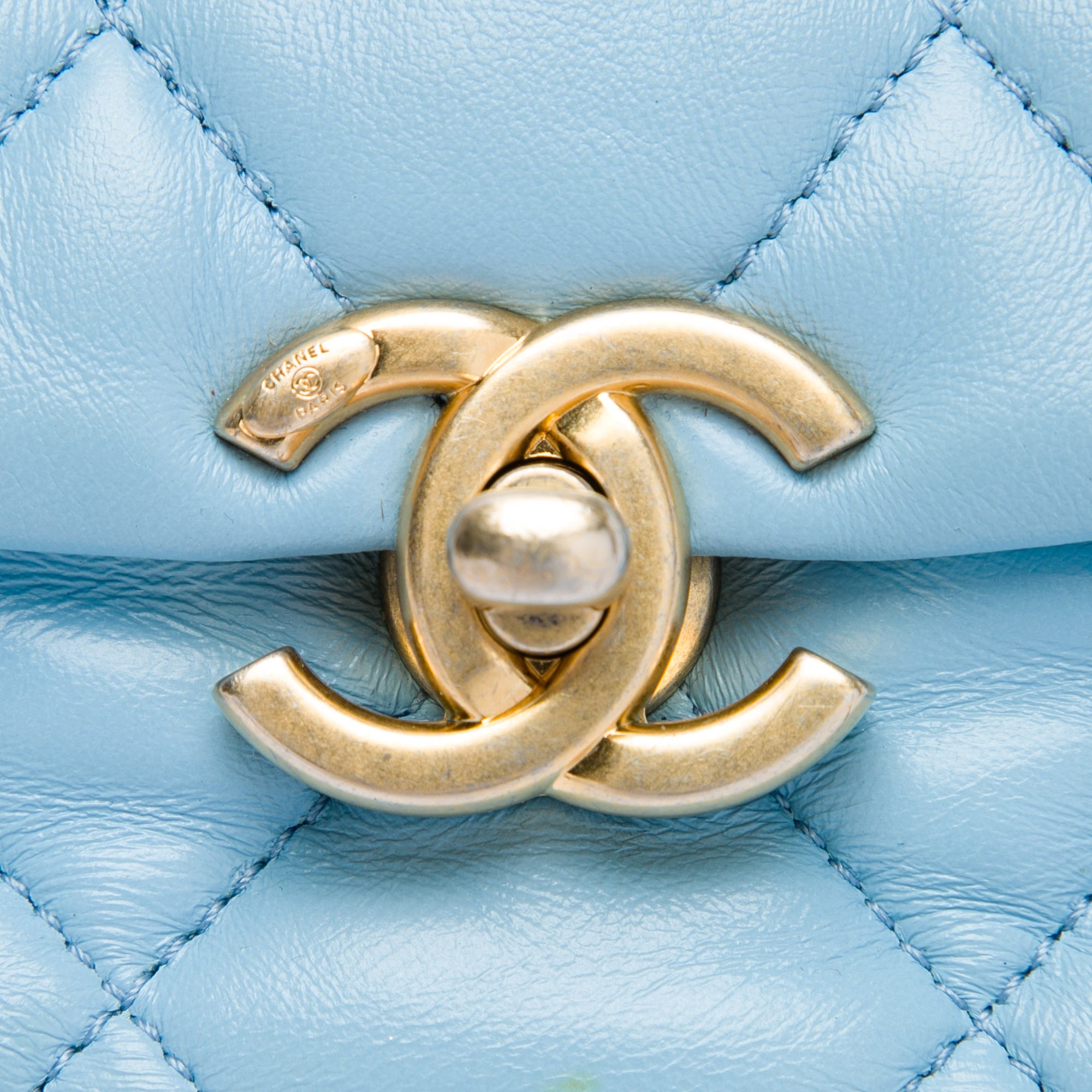 Chanel Mini Quilted Lambskin Lacquered Chain Flap - image 5