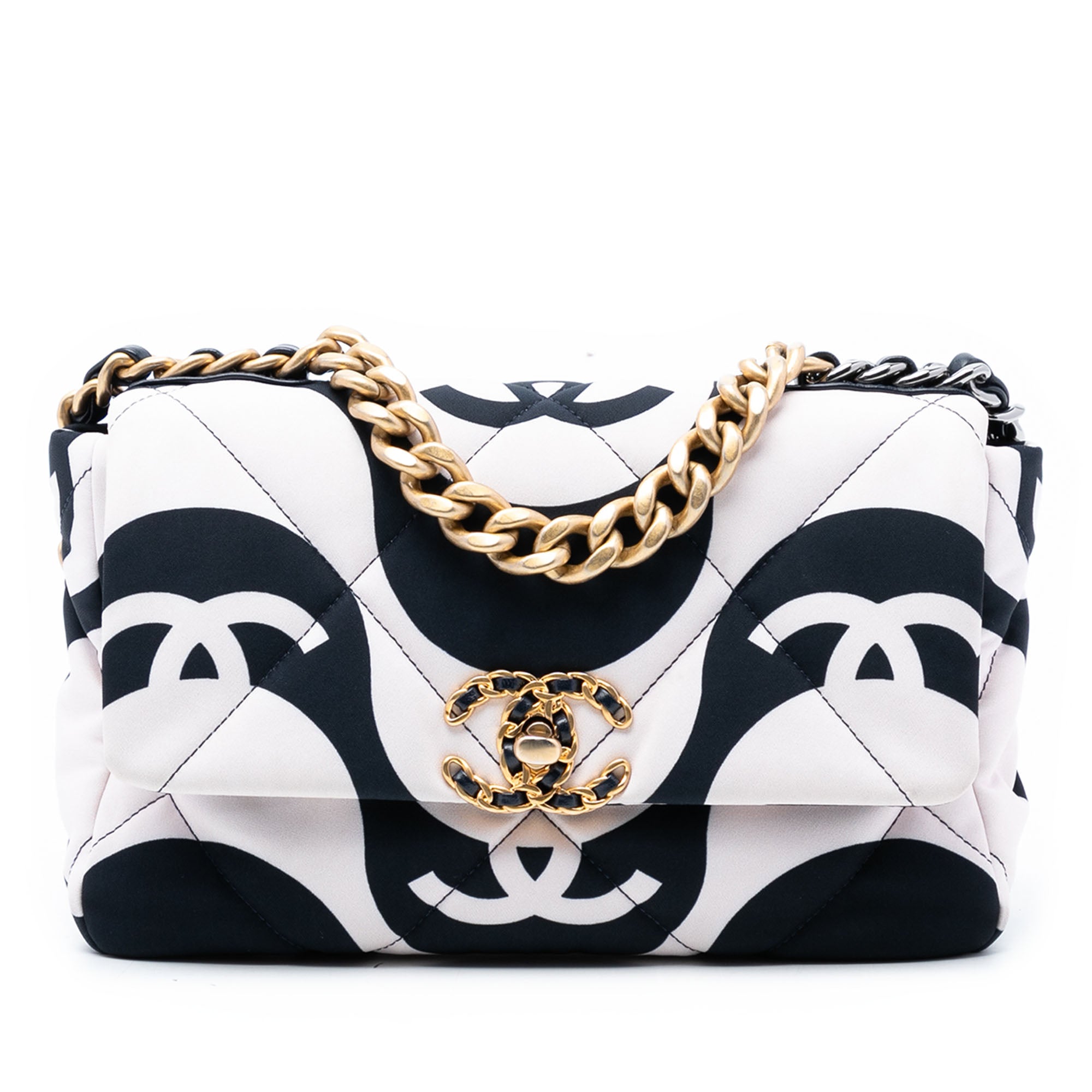 Chanel Medium Printed Silk 19 Flap - image 1