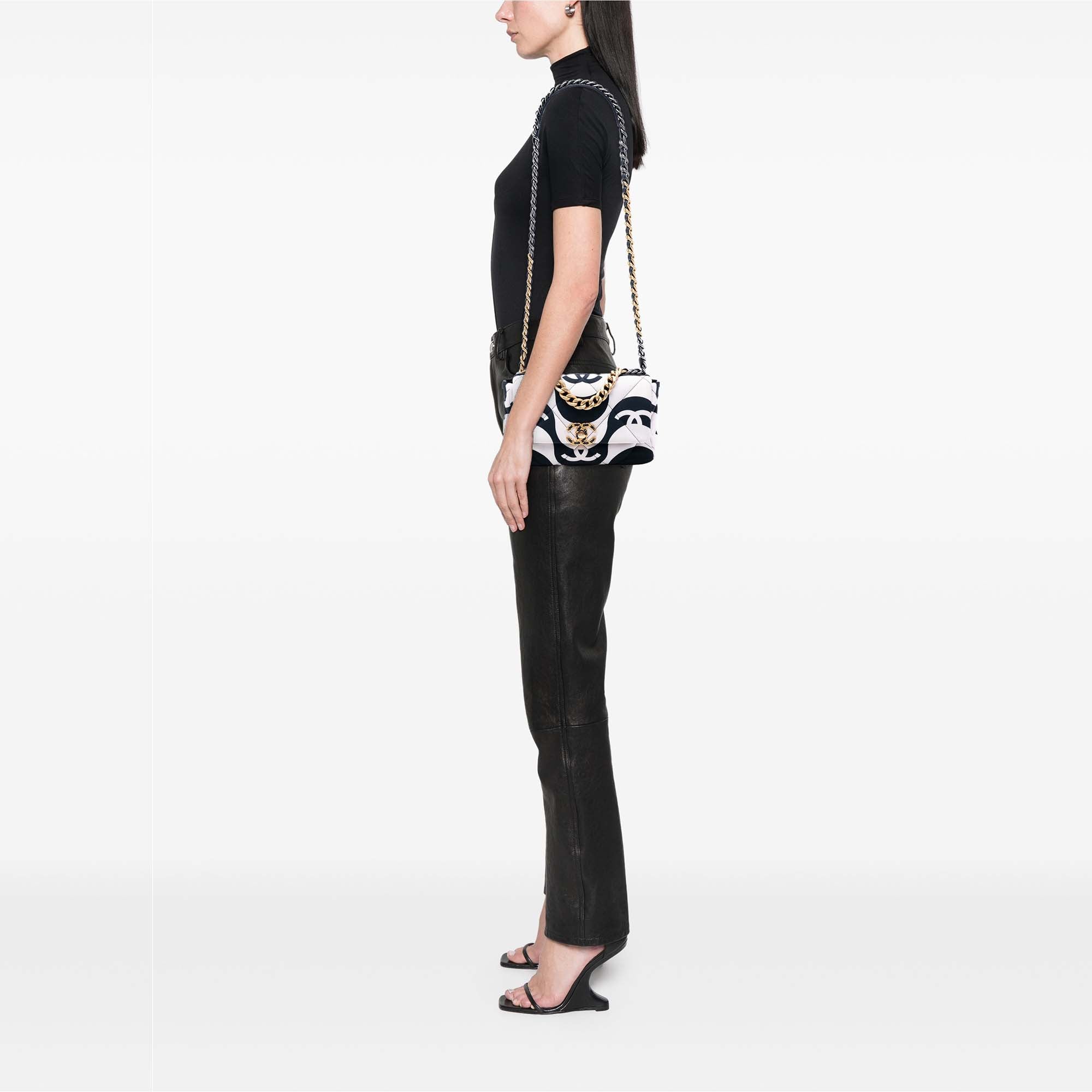 Chanel Medium Printed Silk 19 Flap - image 7