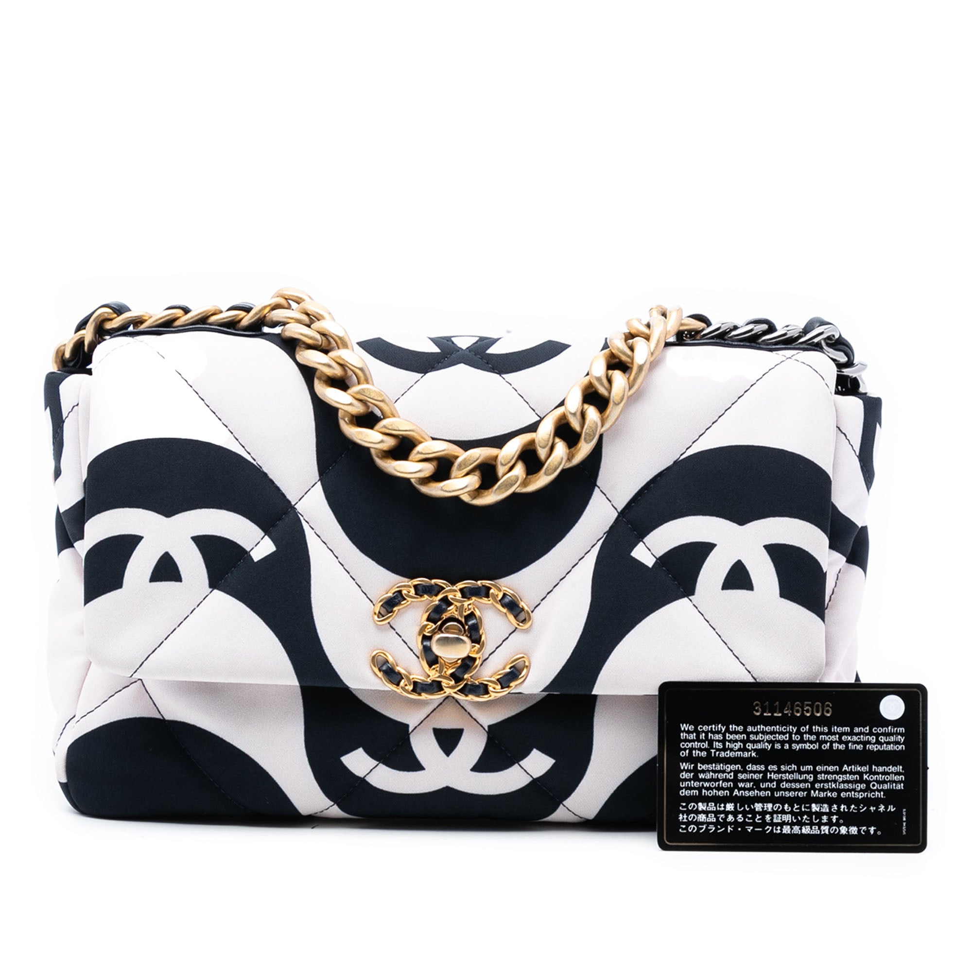 Chanel Medium Printed Silk 19 Flap - image 8