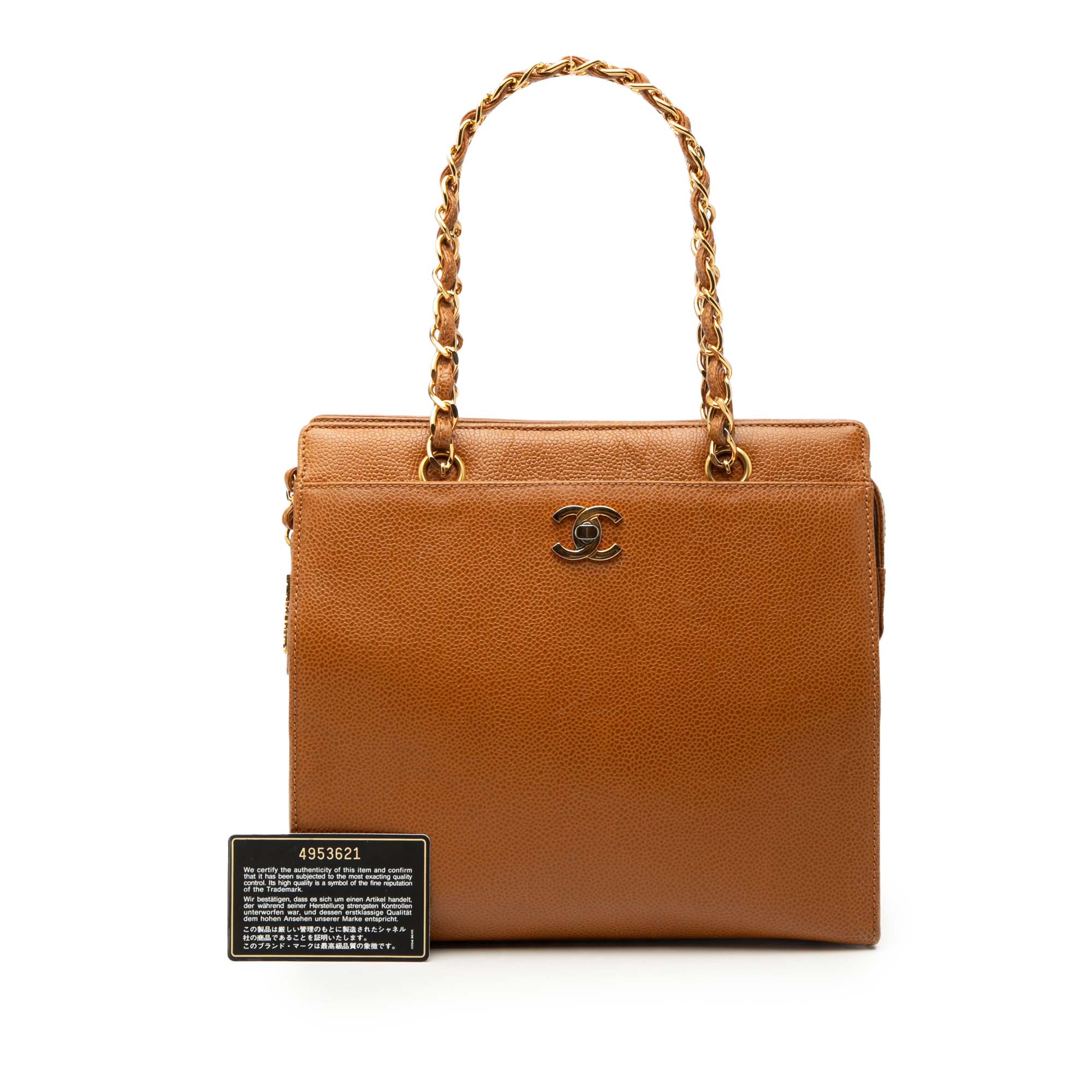 Chanel CC Caviar Chain Turn Lock Tote - image 8