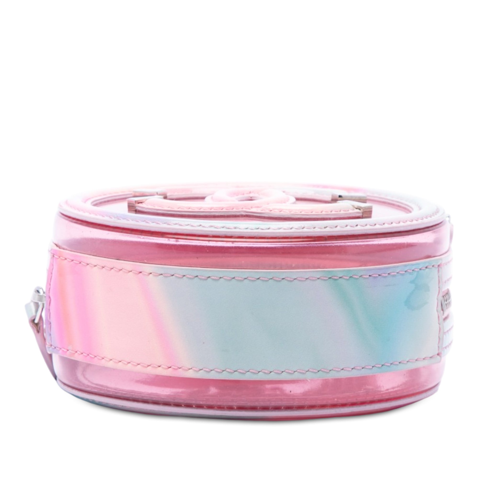 Chanel PVC and Lambskin CC Filigree Round Clutch with Chain - image 3