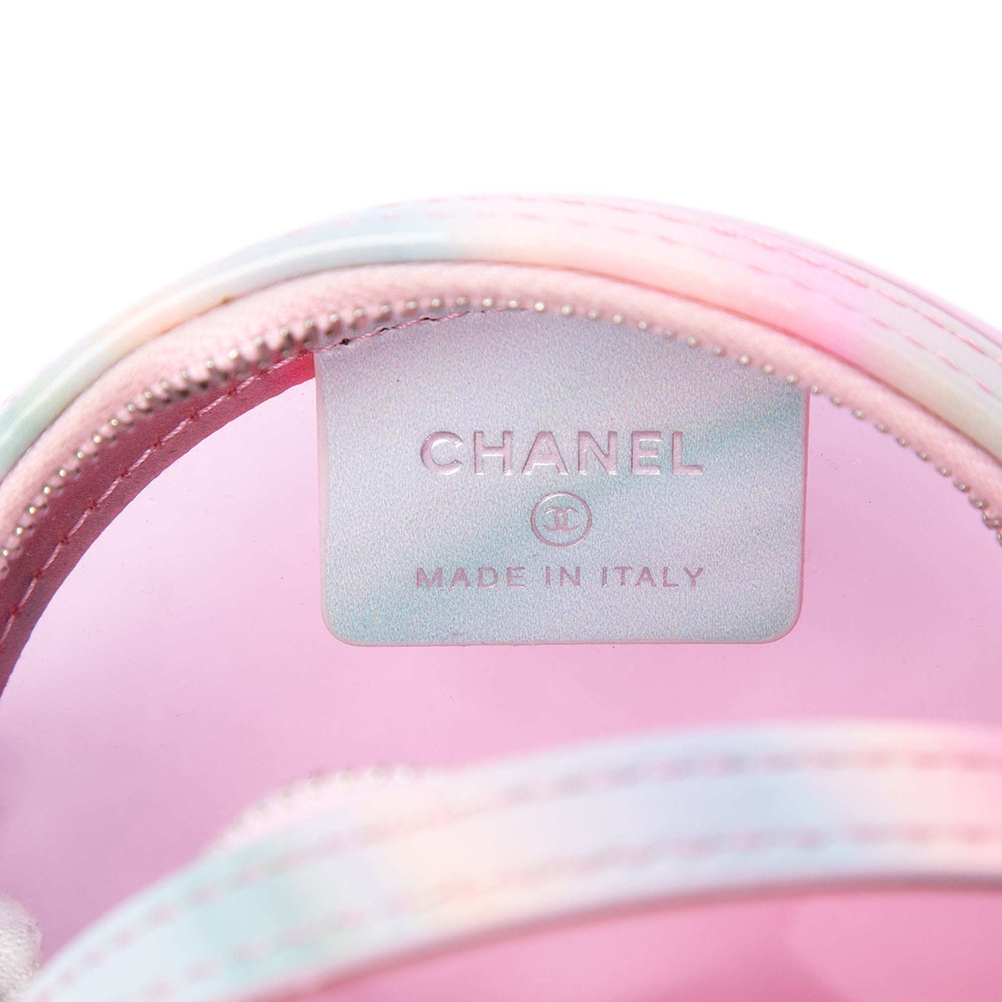 Chanel PVC and Lambskin CC Filigree Round Clutch with Chain - image 5