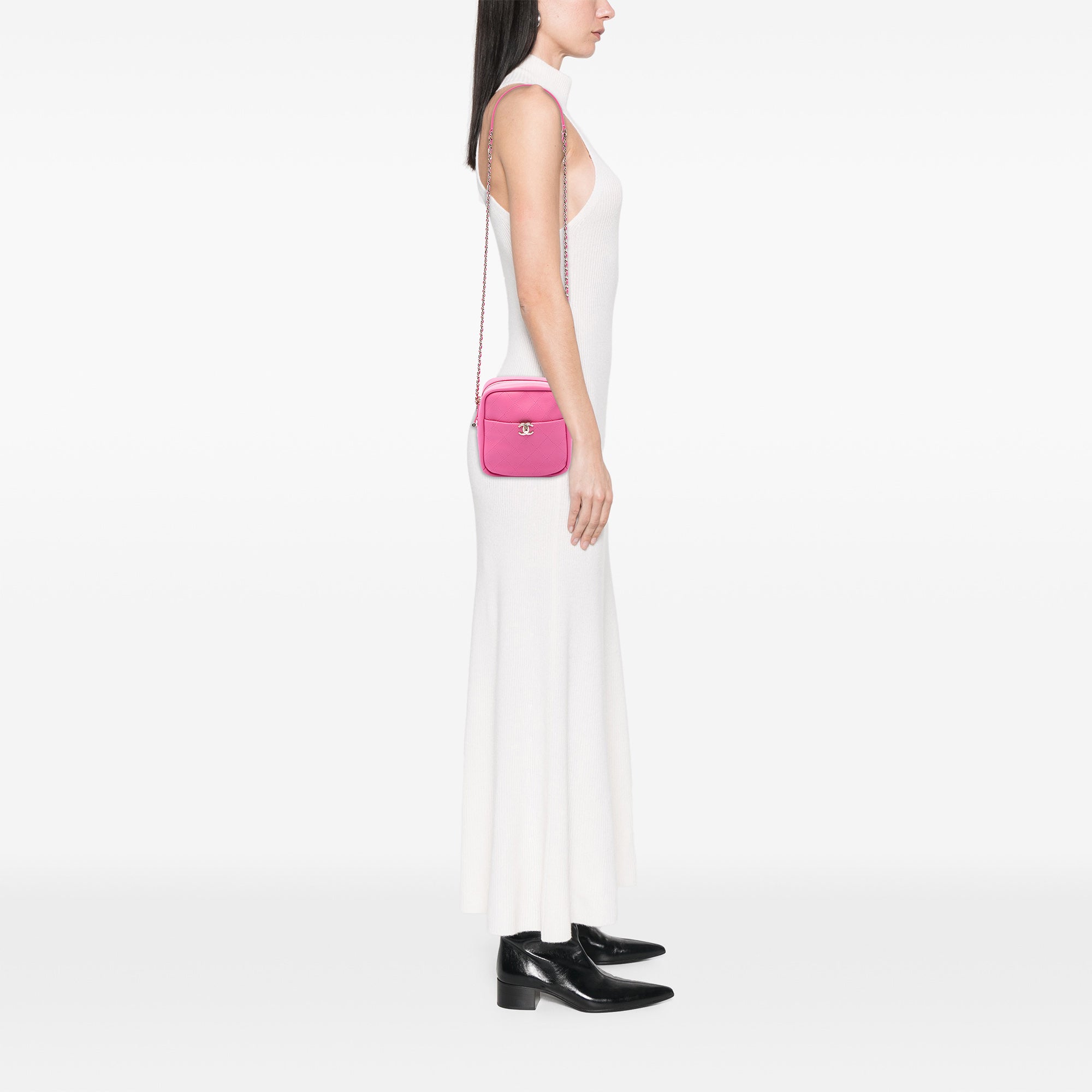 Chanel Stitched Goatskin Casual Trip North South Camera Case - image 6