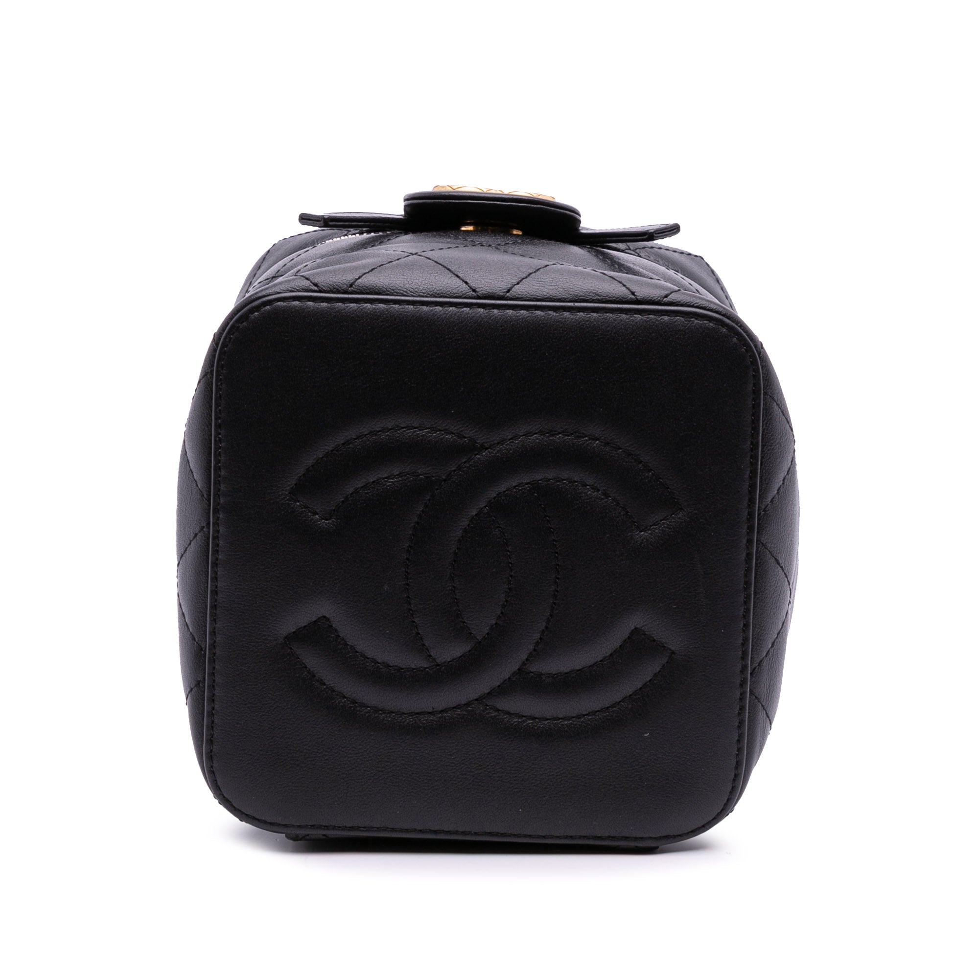 Chanel CC Quilted Calfskin Vanity Case with Chain - image 3