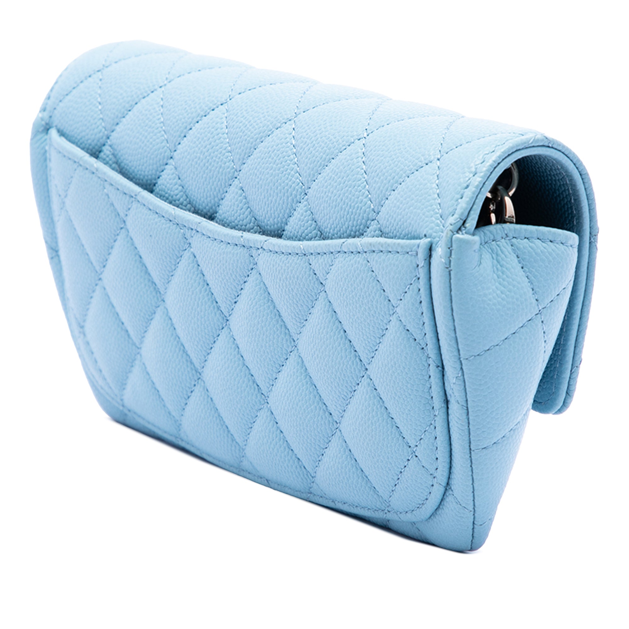 Chanel CC Quilted Caviar Glasses Case on Chain - image 2